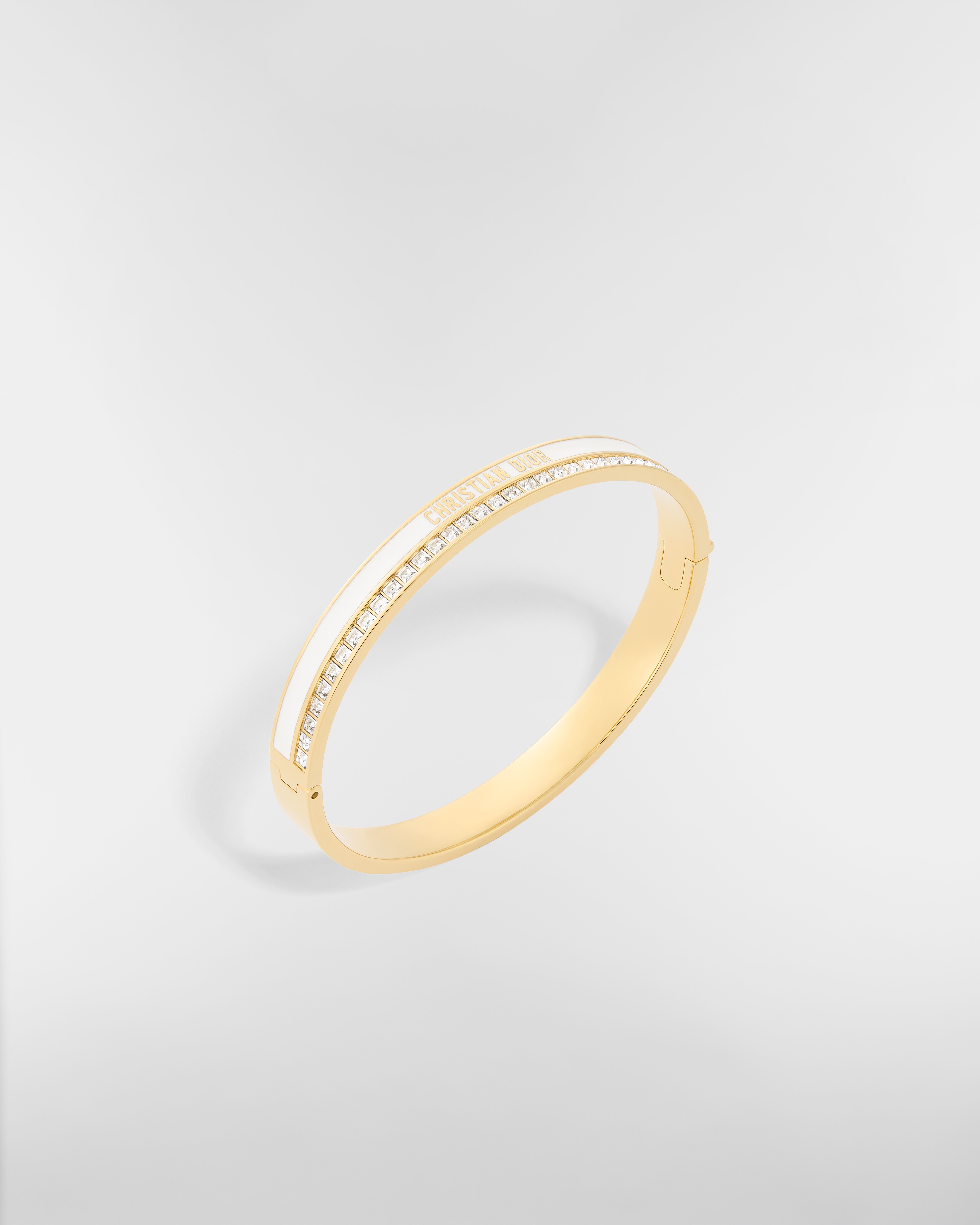 Dior Night Code 手镯 金色饰面金属、闪亮晶体和白色涂漆装饰 E03