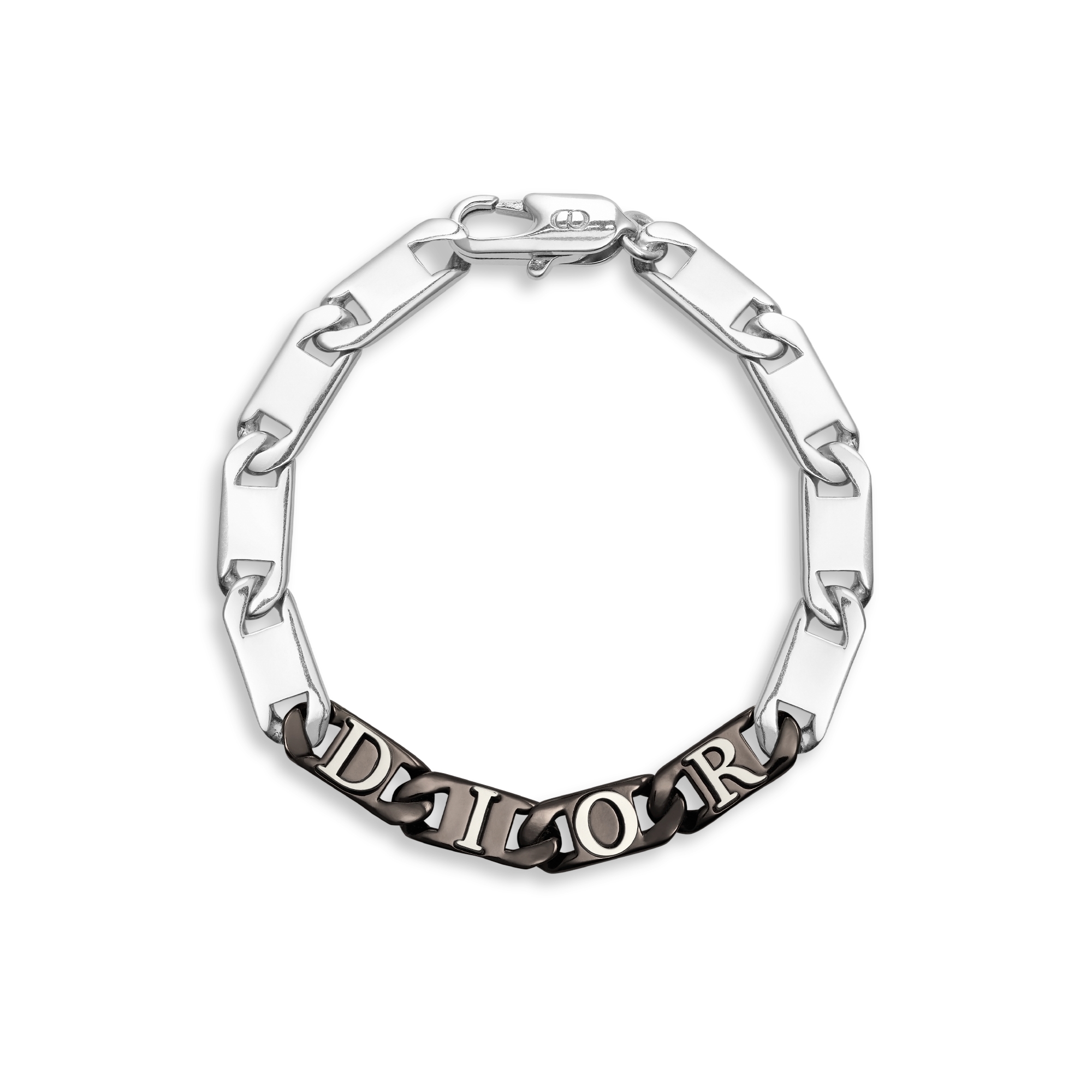 Dior Contrast 链环手链 银色饰面和金属覆层铜合金 E01