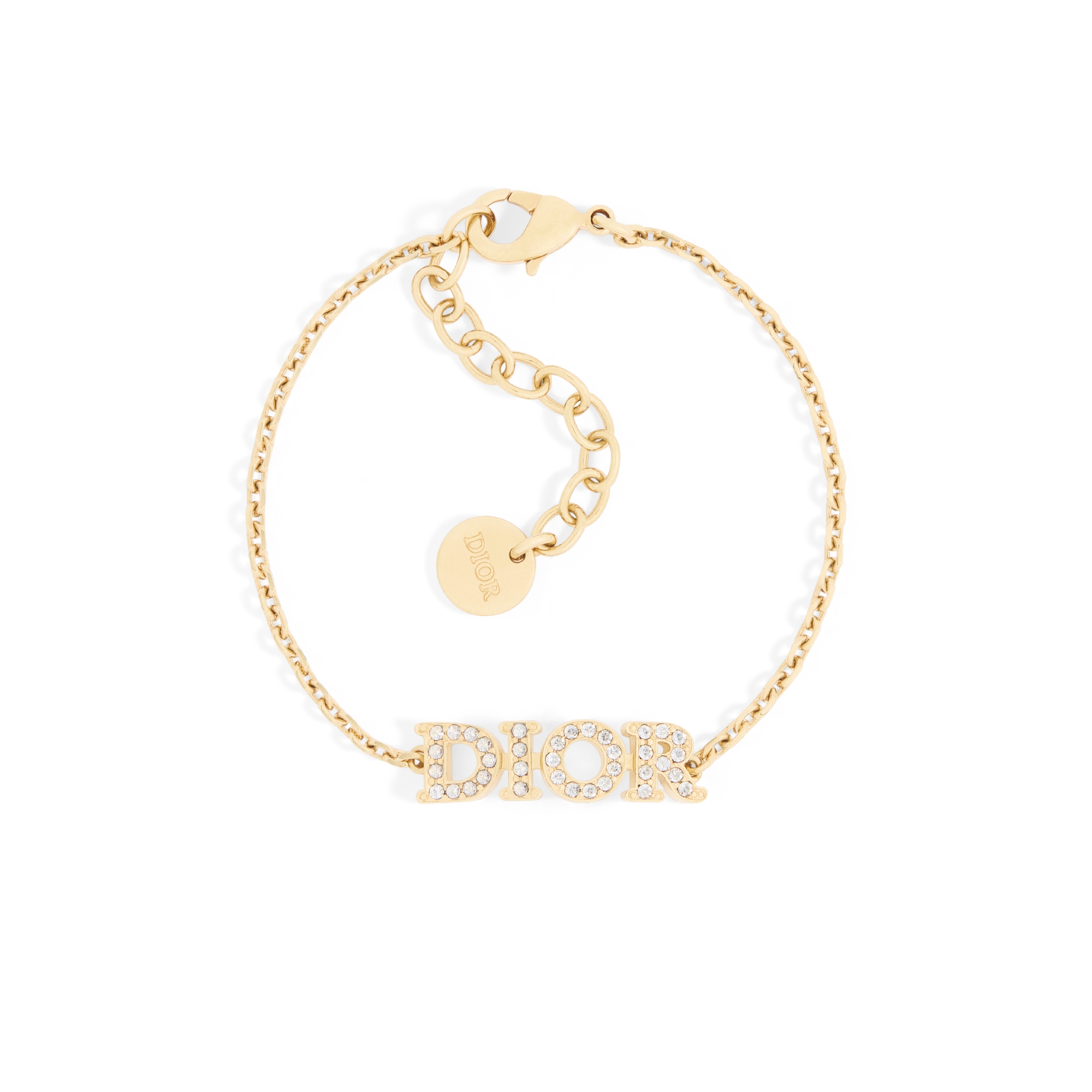 Dio(r)evolution 手链 金色饰面金属和银色调晶体装饰 E01