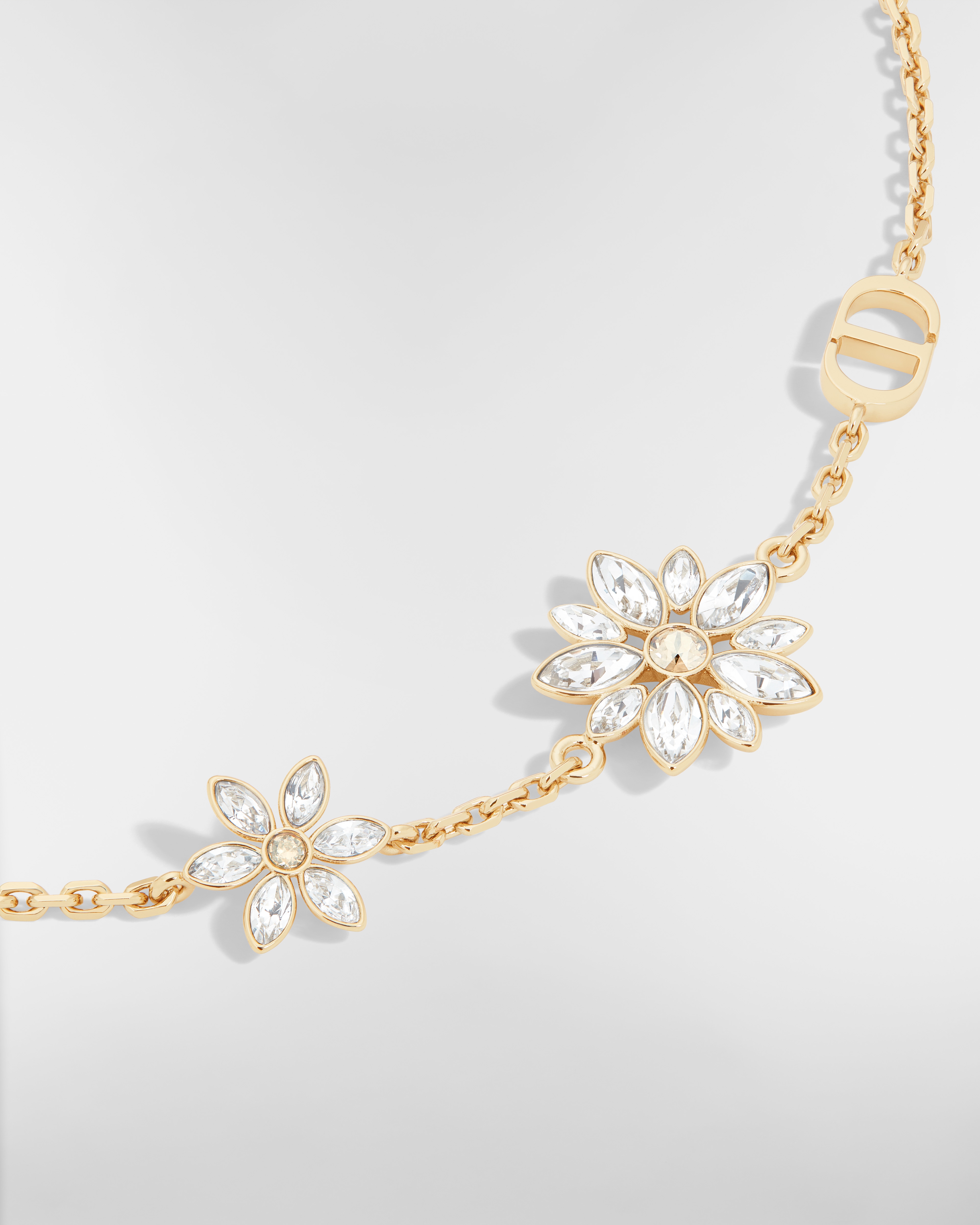 Fleur de Glace 手链 浅金色饰面金属搭配金色和银色调晶体 E09