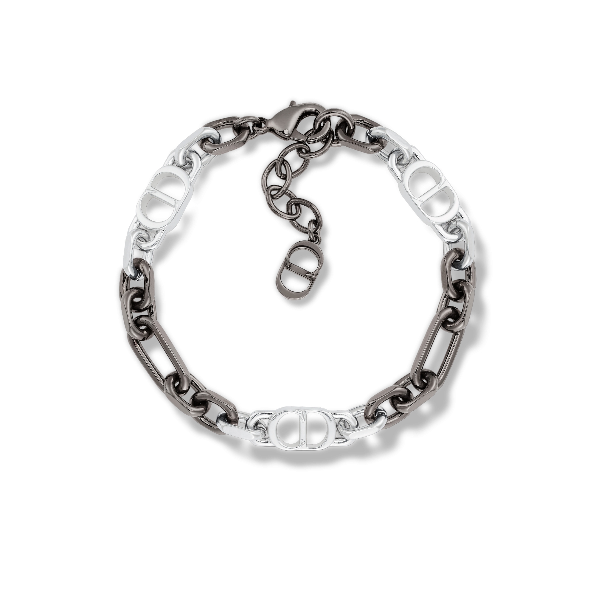 CD Icon 链环手链 金属覆层和银色饰面铜合金 E01