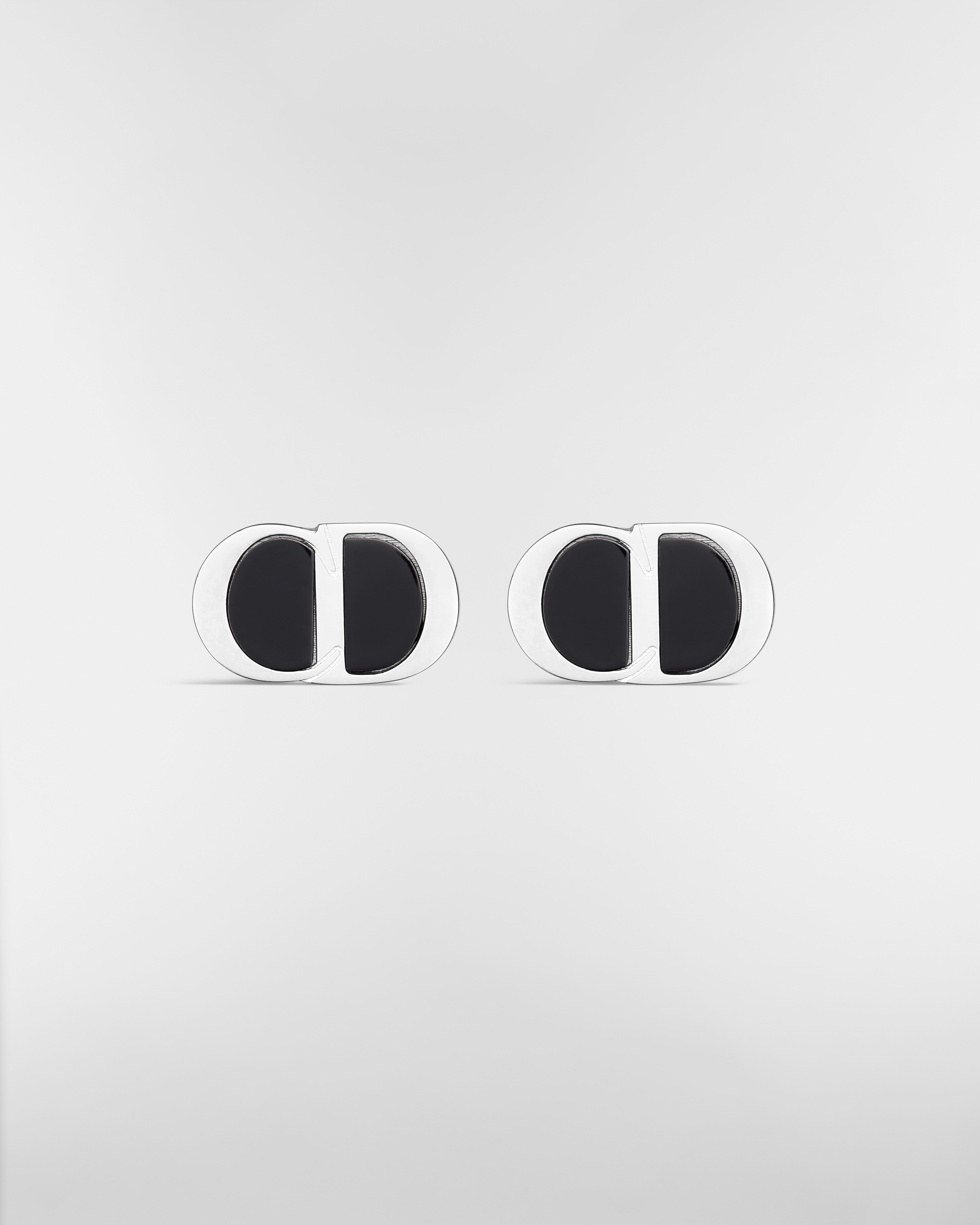 CD Icon 袖扣 银质和黑色树脂 E01