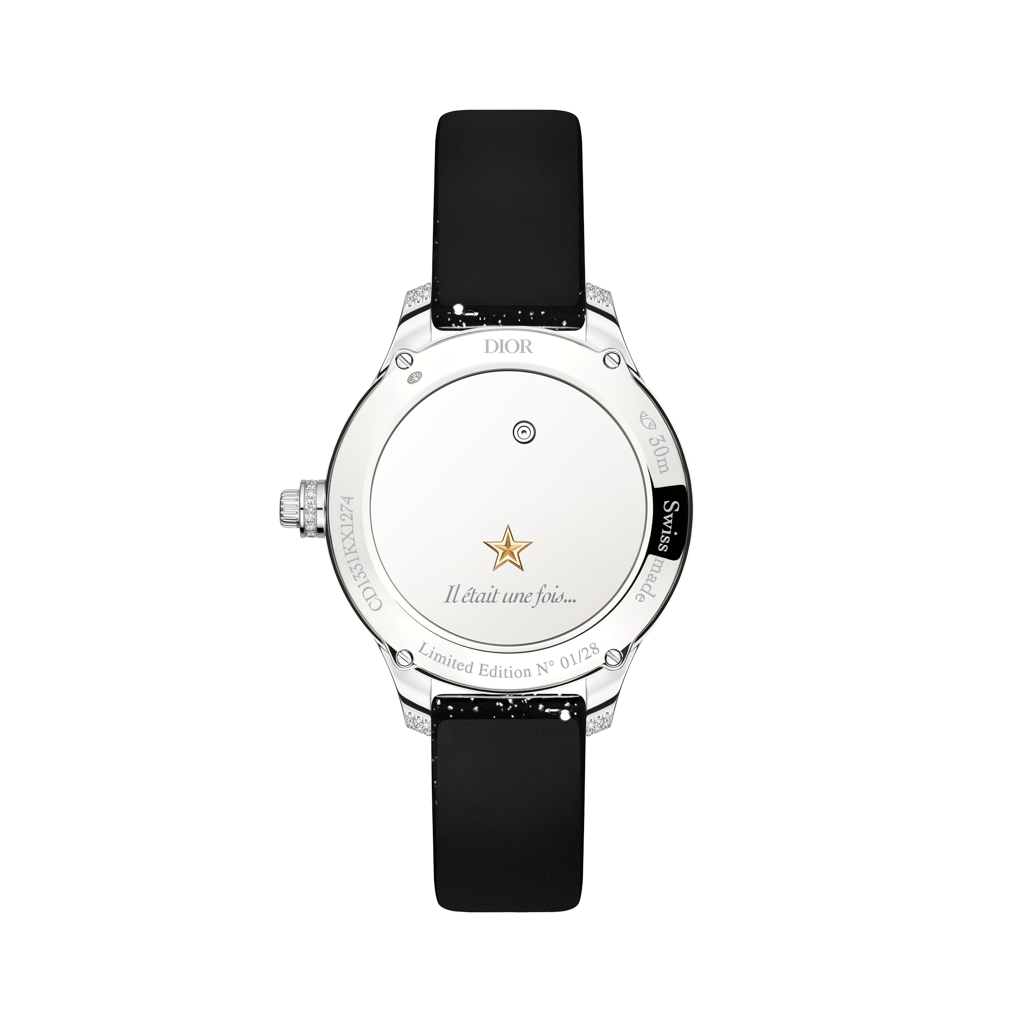 Dior Grand Soir Automate Étoile de Monsieur Dior 腕表 直径 38 毫米，黄色 K 金、白色 K 金、钻石和珍珠母贝 E13