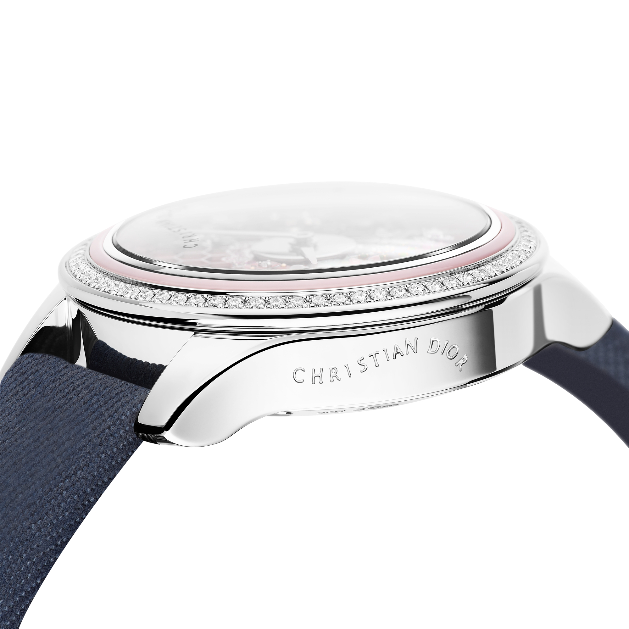 Dior Grand Bal Broderie Florale 腕表 直径 36 毫米，自动上链机芯，钢、白色 18K 金、粉色珍珠母贝和钻石 E04