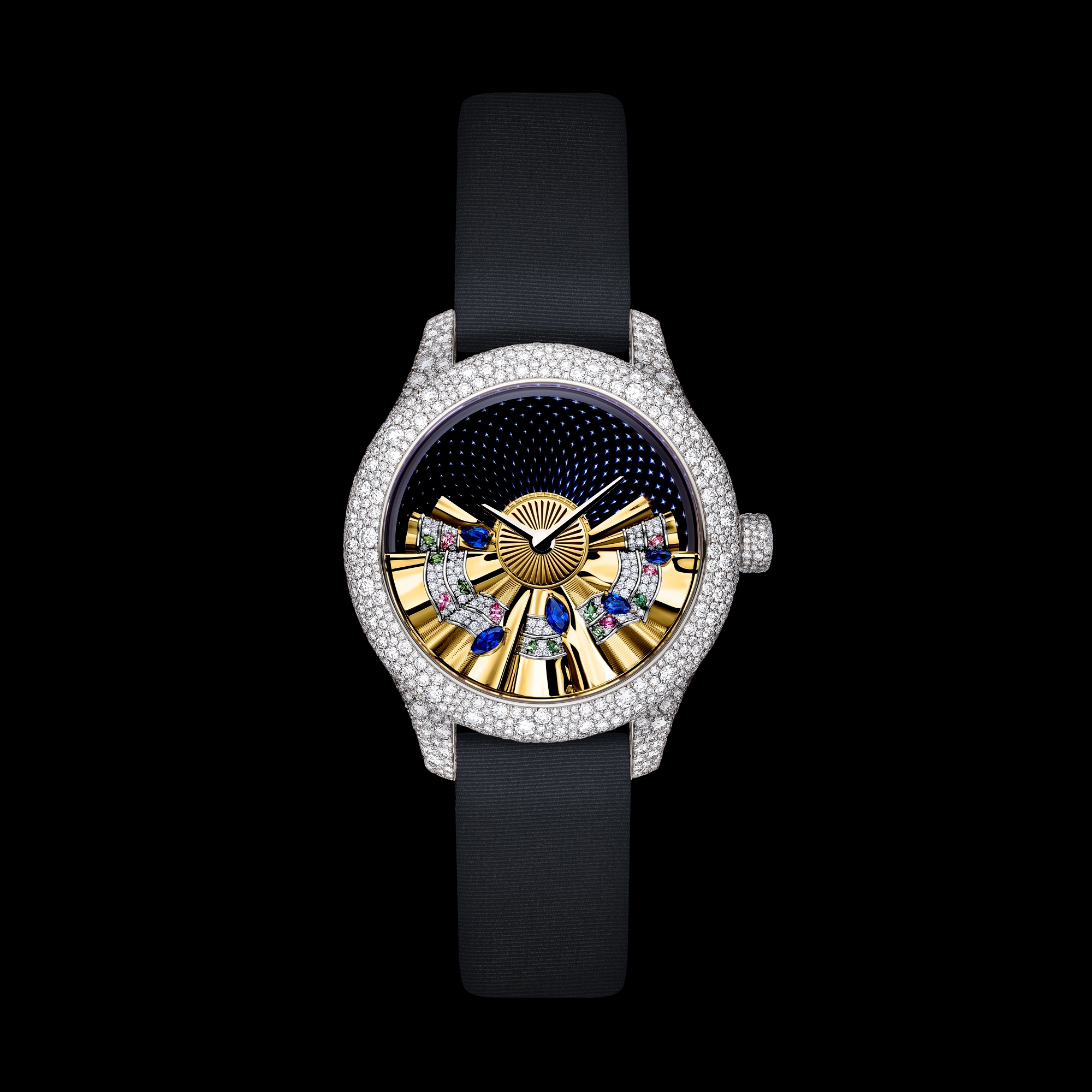 Dior Grand Bal de Printemps N°5 腕表 直径 36 毫米，白色 18K 金、钻石和石饰，自动上链机芯 E01