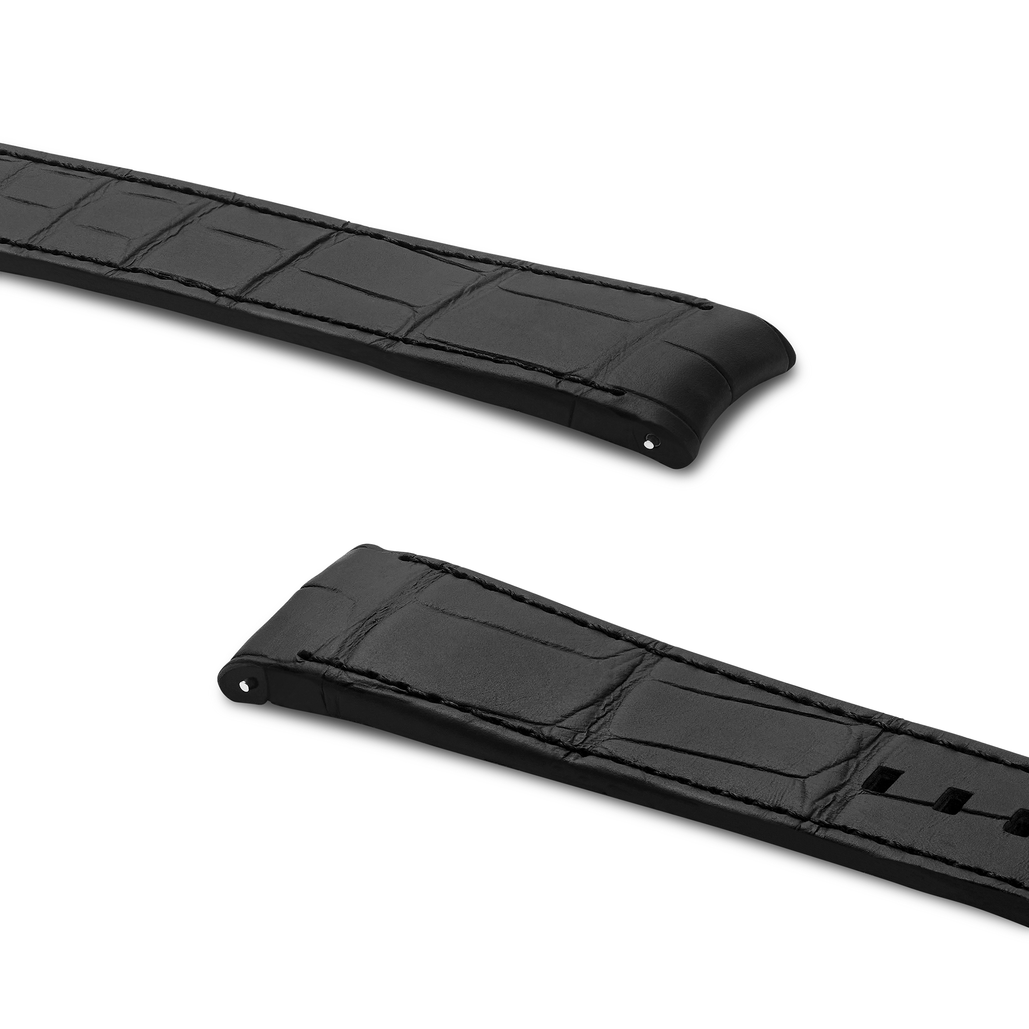 Chiffre Rouge 表带 直径 38 毫米，黑色鳄鱼皮革 E01