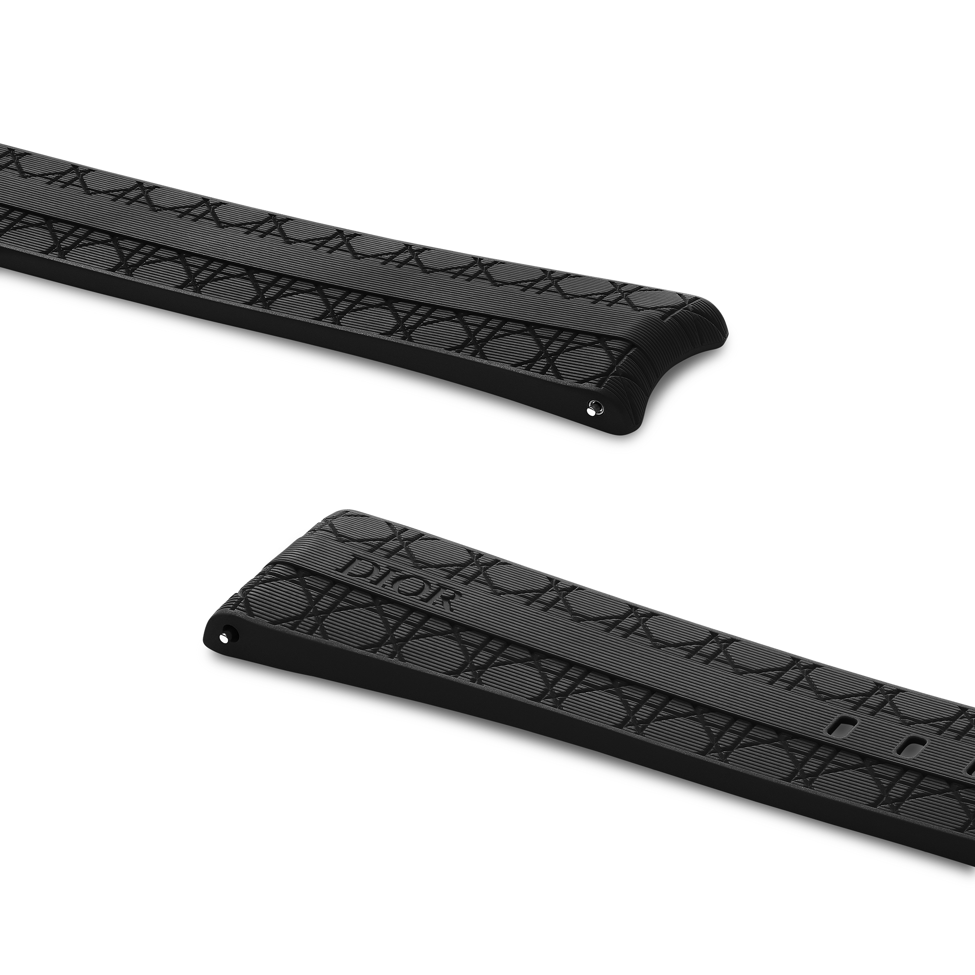 Chiffre Rouge 表带 直径 38 毫米，黑色橡胶藤格纹图案 E01