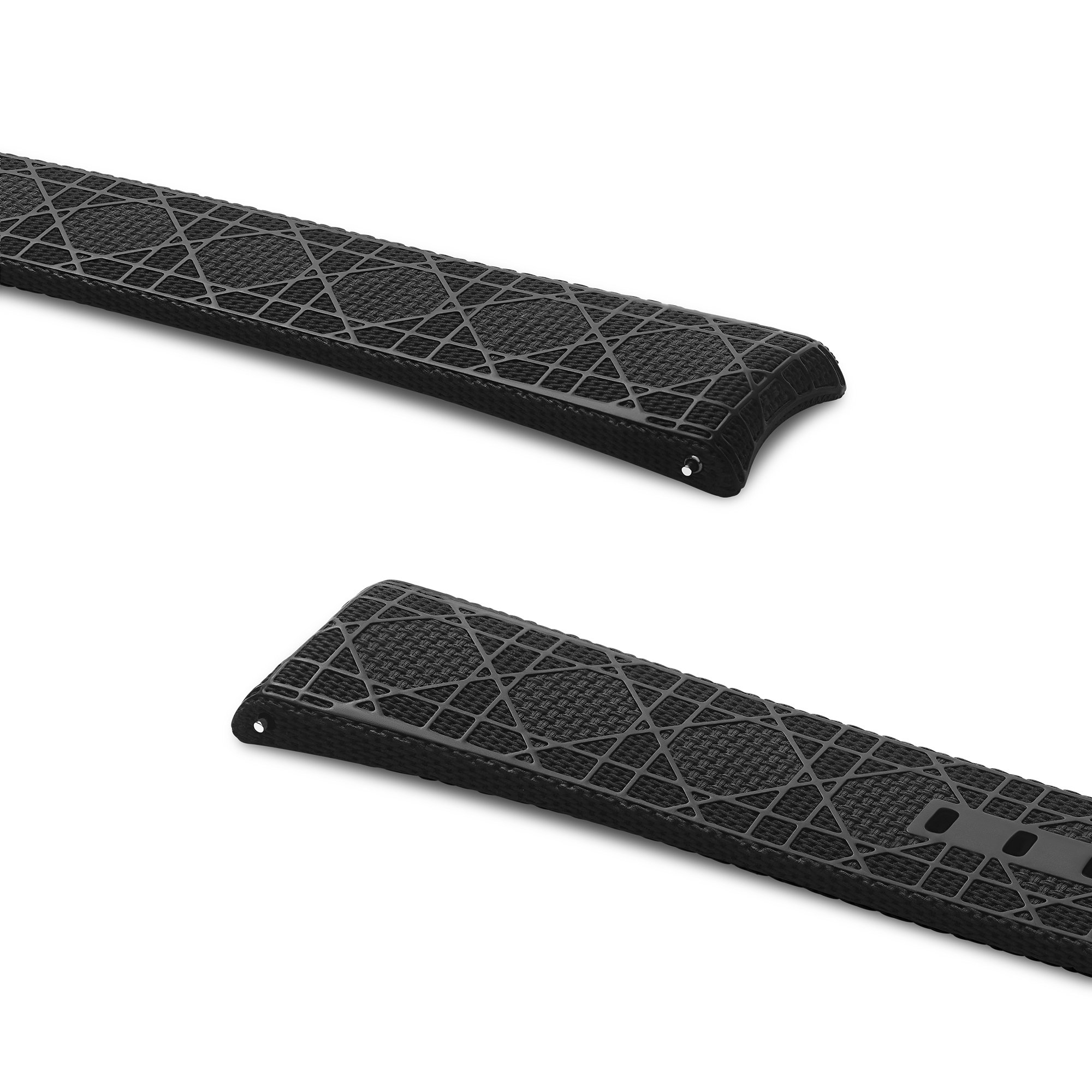 Chiffre Rouge 表带 直径 38 毫米，黑色橡胶超大藤格纹图案 E01