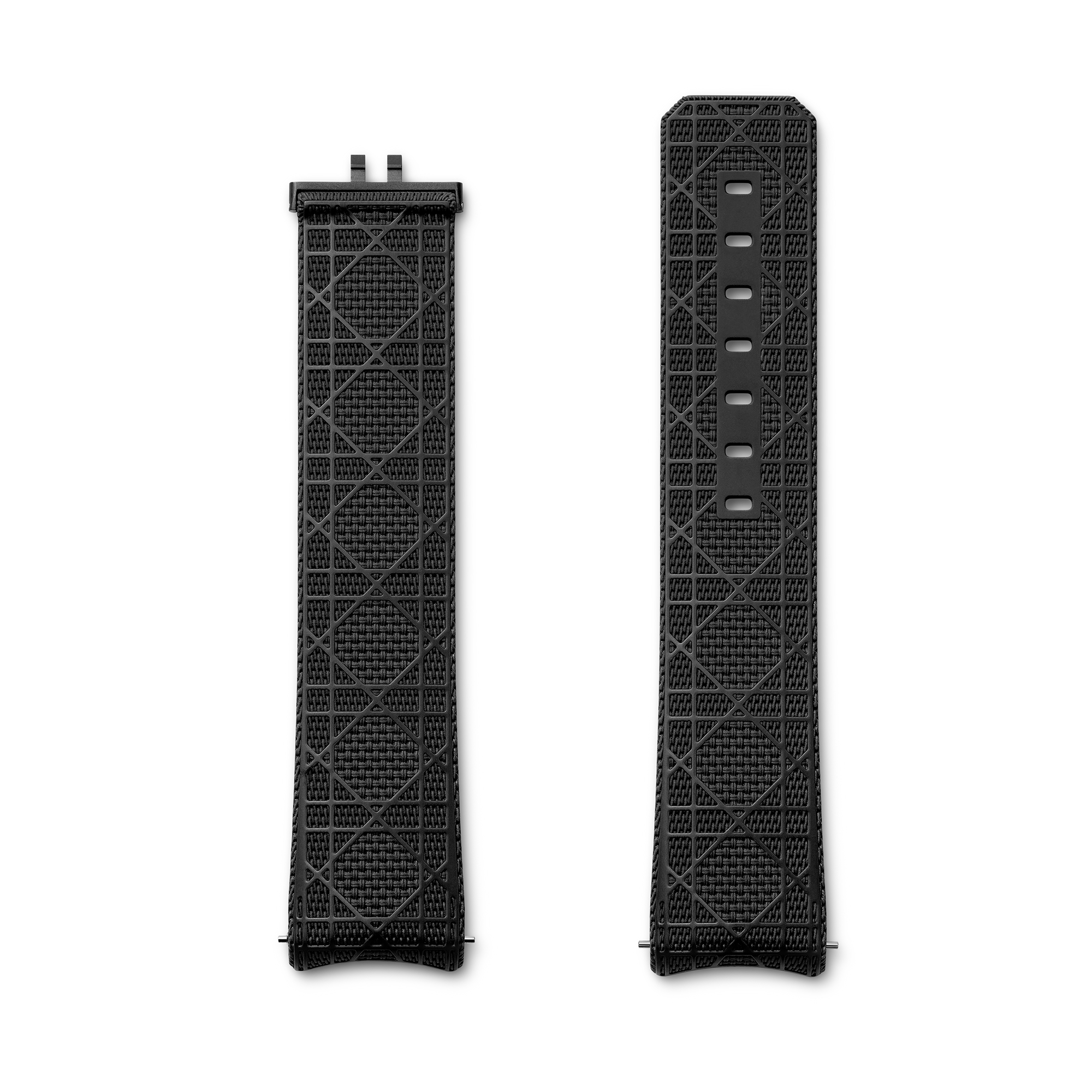 Chiffre Rouge 表带 直径 38 毫米，黑色橡胶超大藤格纹图案 E02