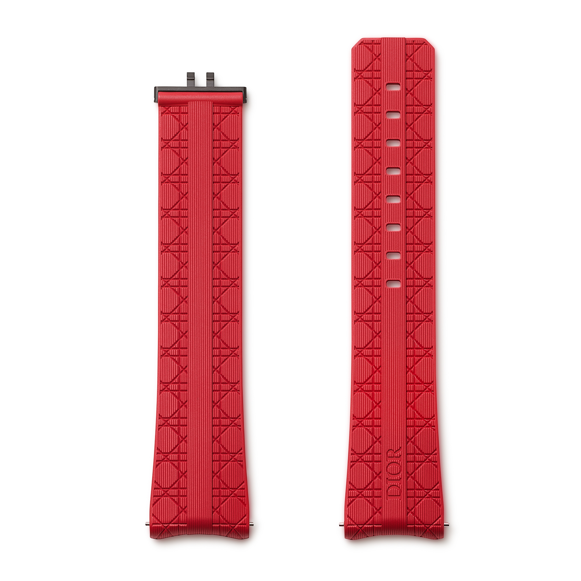 Chiffre Rouge 表带 直径 38 毫米，红色橡胶藤格纹图案 E02