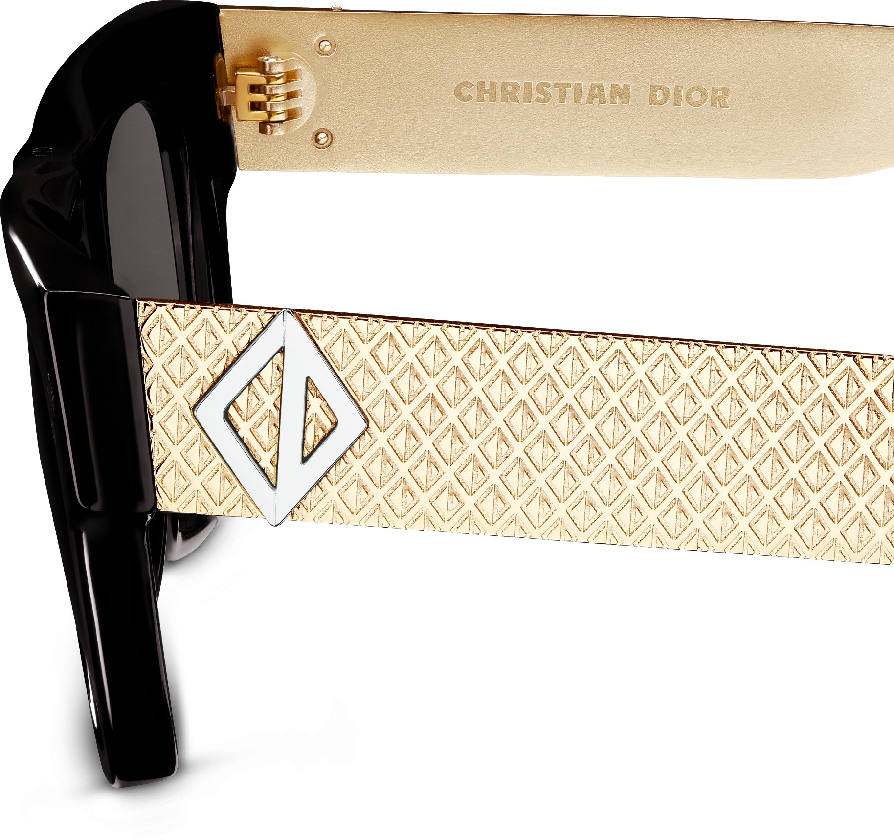 CD Diamond S8F 太阳眼镜黑色和金色饰面方形镜框| DIOR