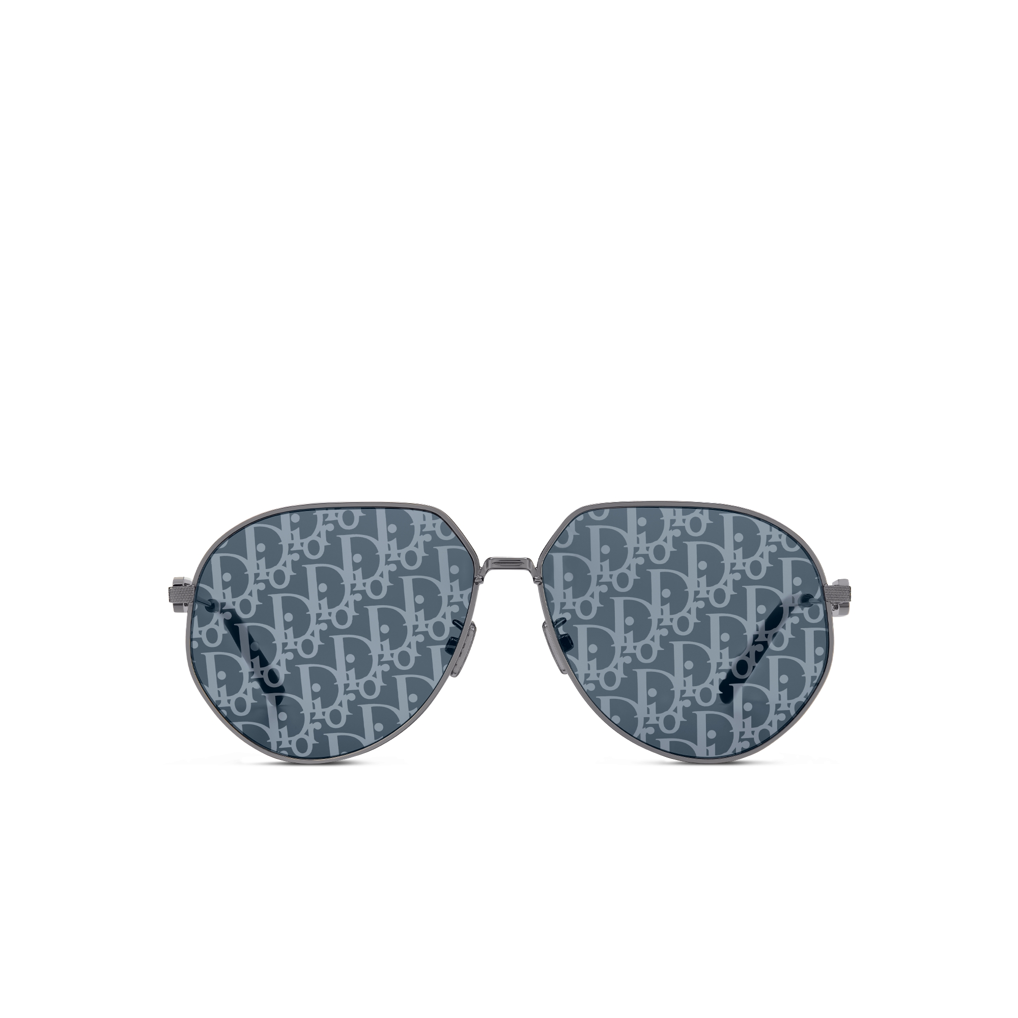 CD Link A1U 太阳眼镜 蓝色镜片银色调镜面效果 Dior Oblique 图案飞行员造型镜框 E01