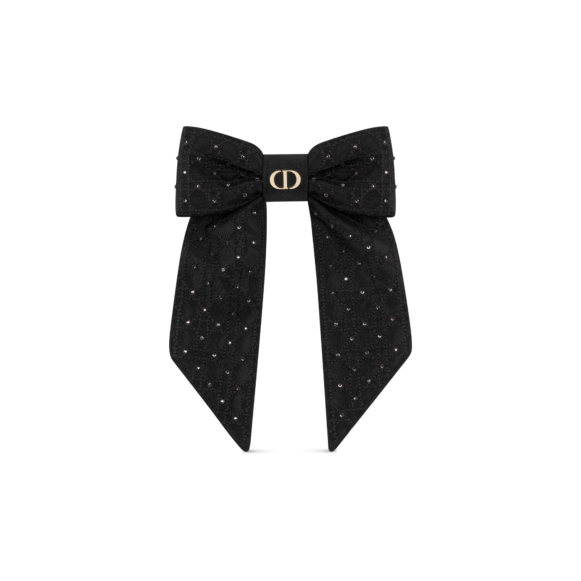 大号 Dior Twist 蝴蝶结 黑色罗缎效果科技面料和银色调晶体 E01