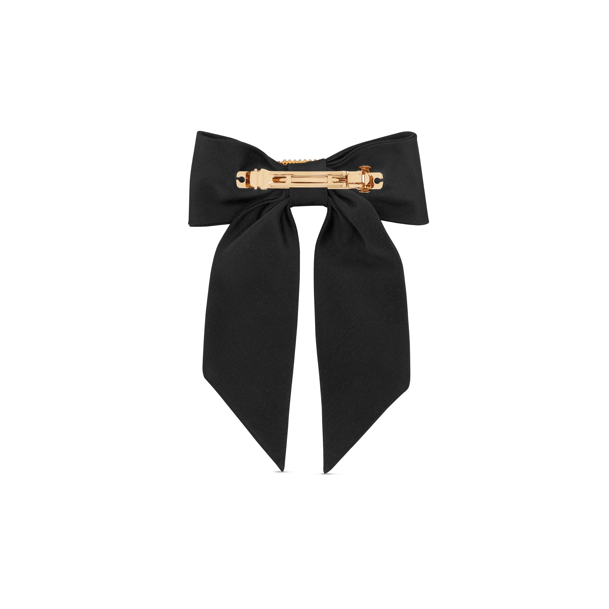 大号 Dior Twist 蝴蝶结 黑色罗缎效果科技面料和白色树脂珠饰 E08