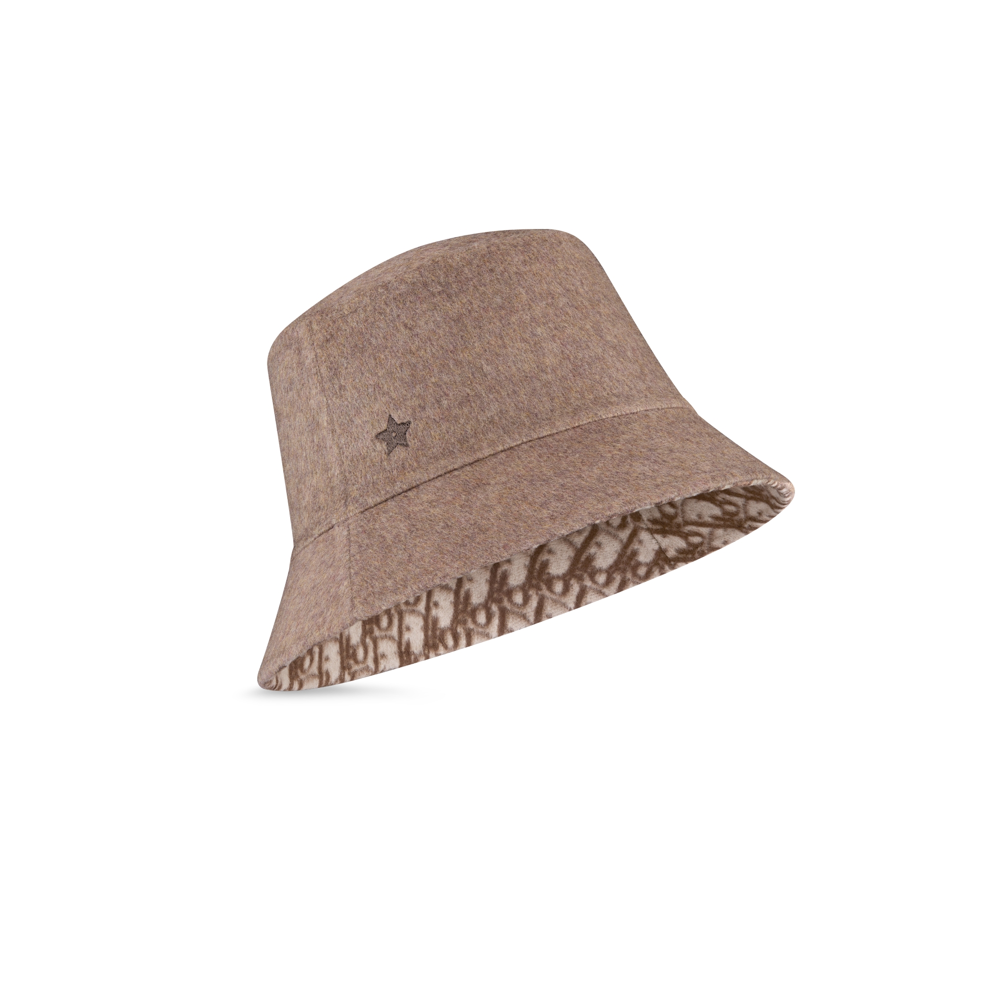 Teddy-D 双面窄檐桶帽 暖灰褐色绵羊毛混纺面料 E03