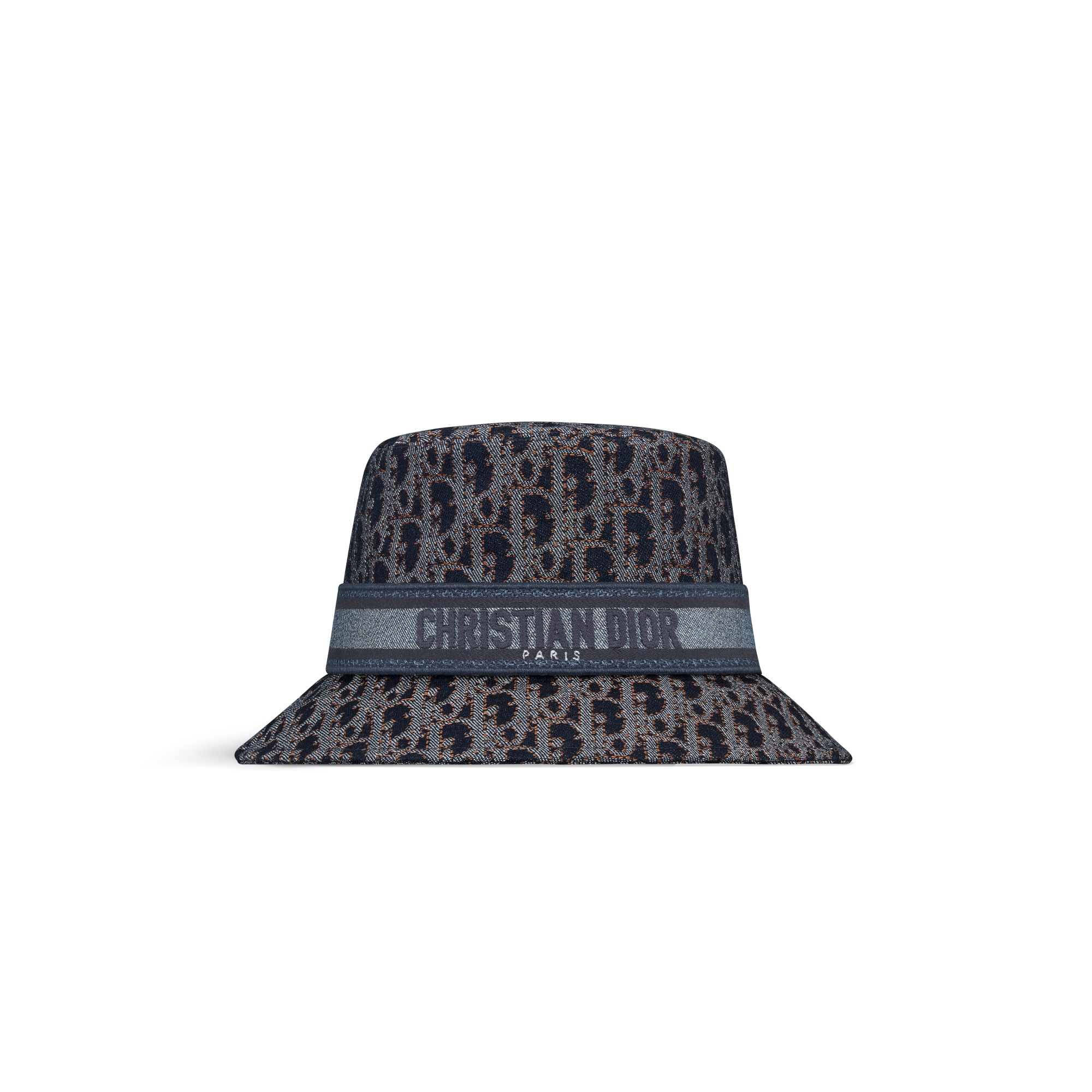 D-Bobby 窄檐桶帽 蓝色牛仔面料 Oblique 印花搭配对比鲜明的缉面线 E01