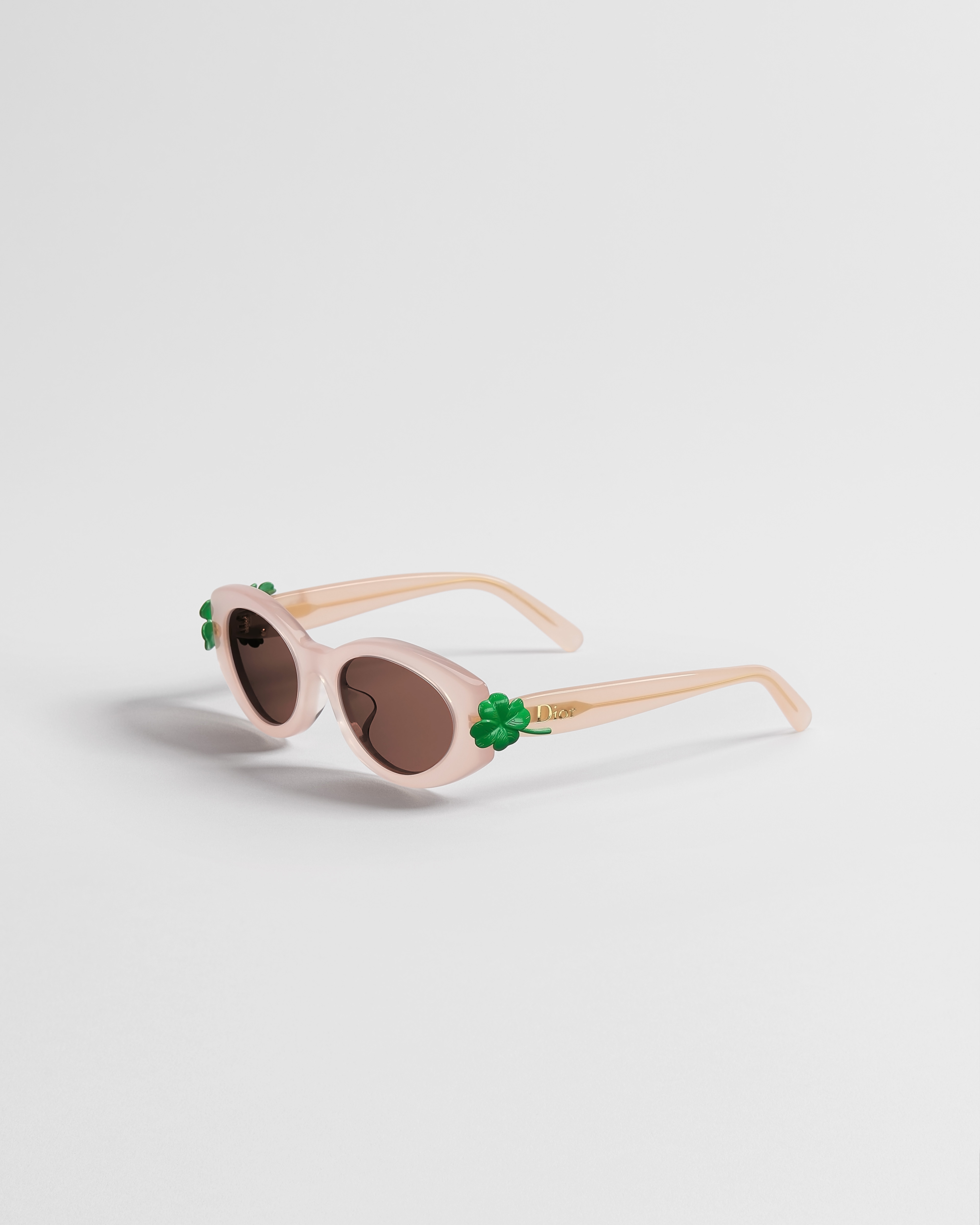 Dior Clover B1F 太阳眼镜 粉色半透明椭圆形镜框 E03