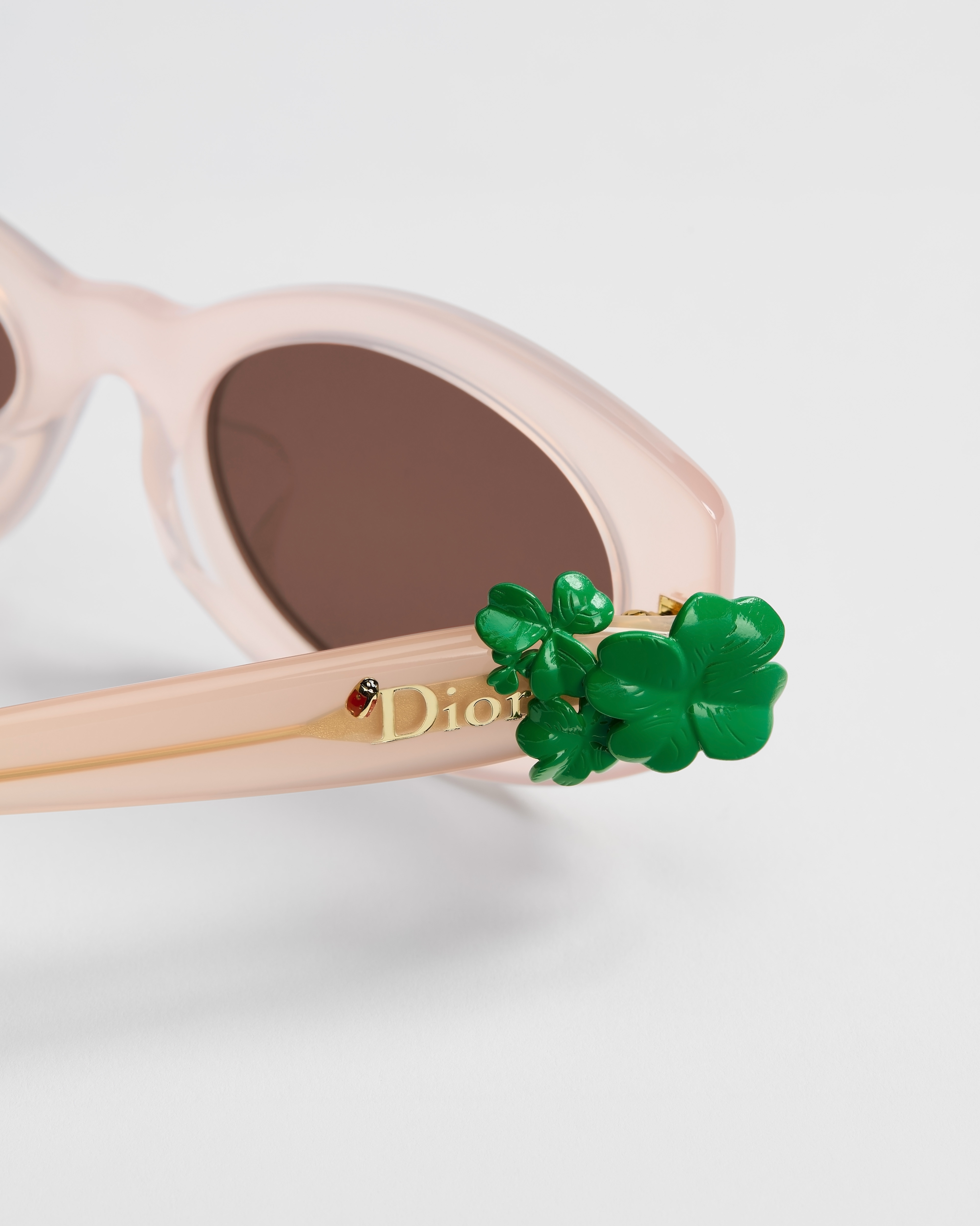 Dior Clover B1F 太阳眼镜 粉色半透明椭圆形镜框 E08