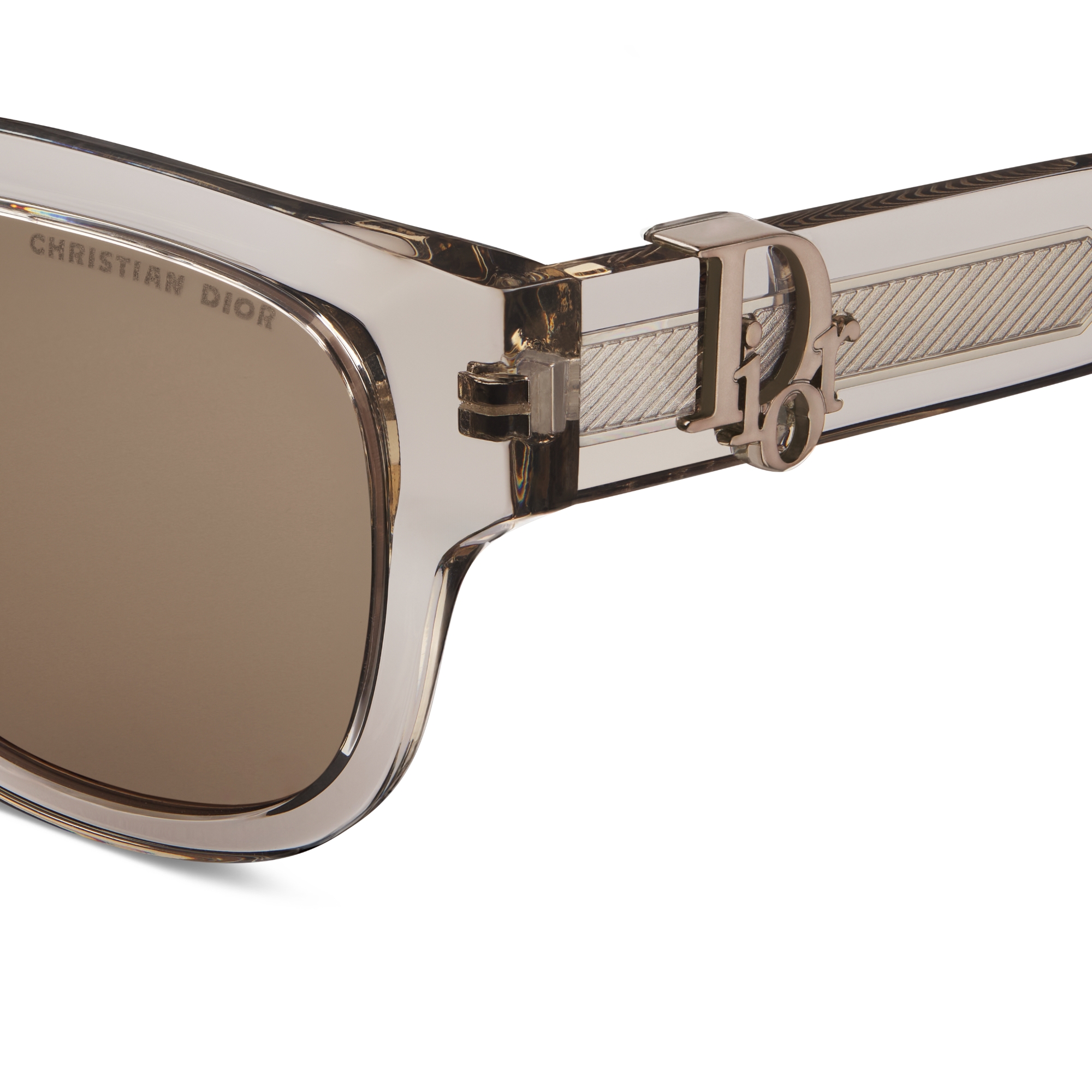 Dior Oblique S4F 太阳眼镜 砂米色半透明正方形镜框 E09