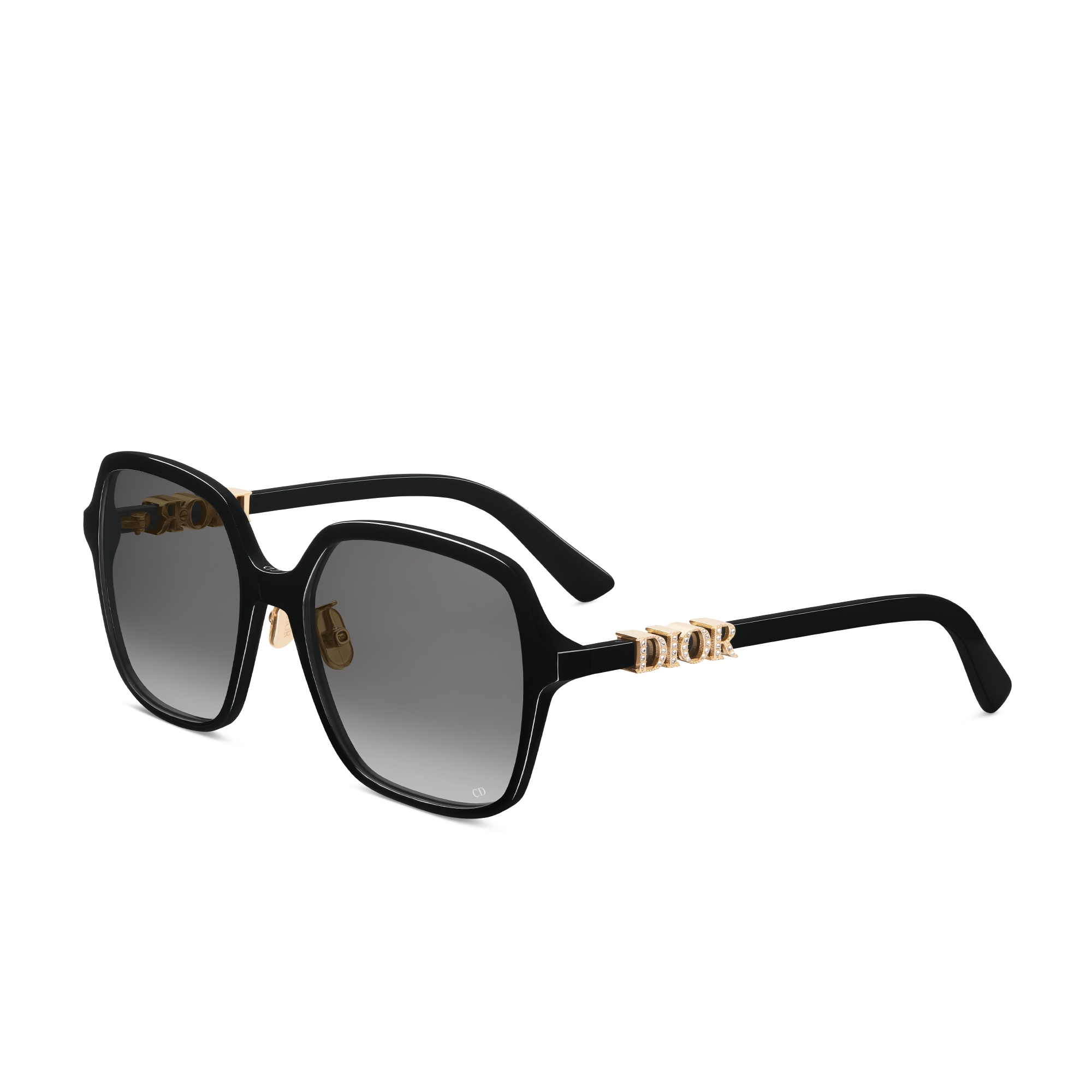DiorTreasure S1F 太阳眼镜 黑色正方形镜框 E03
