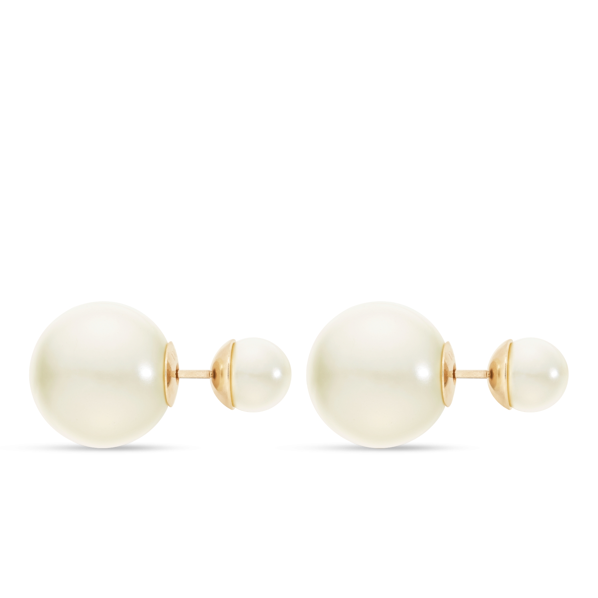 Dior Tribales 耳环 金色饰面金属和白色树脂珠饰 E02