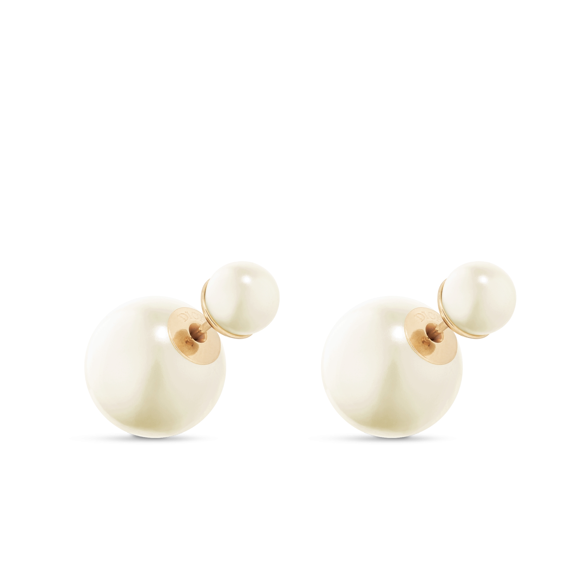 Dior Tribales 耳环 金色饰面金属和白色树脂珠饰 E03