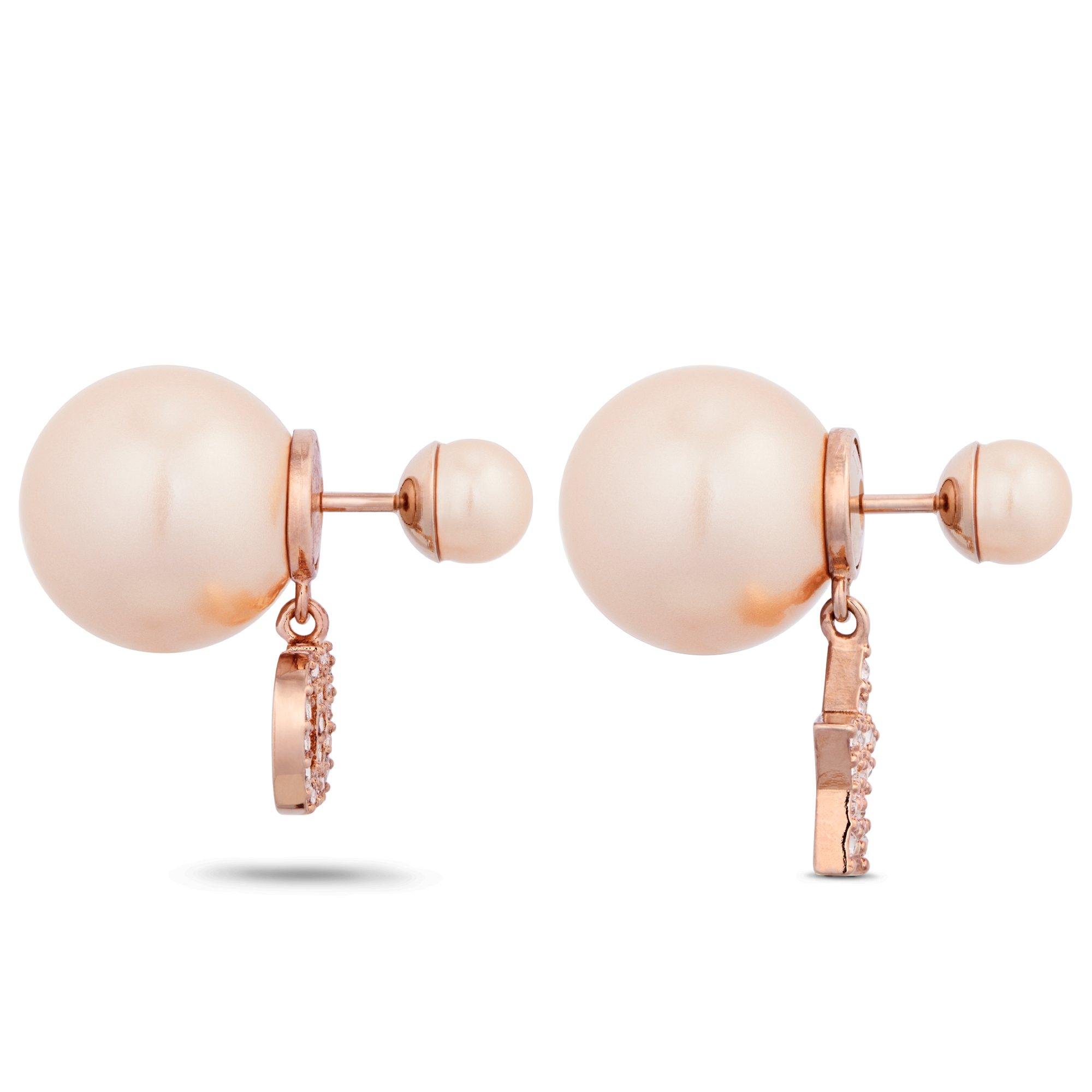 Dior Tribales 耳环 粉色饰面金属搭配粉色树脂珠饰和粉色仿水晶装饰 E02