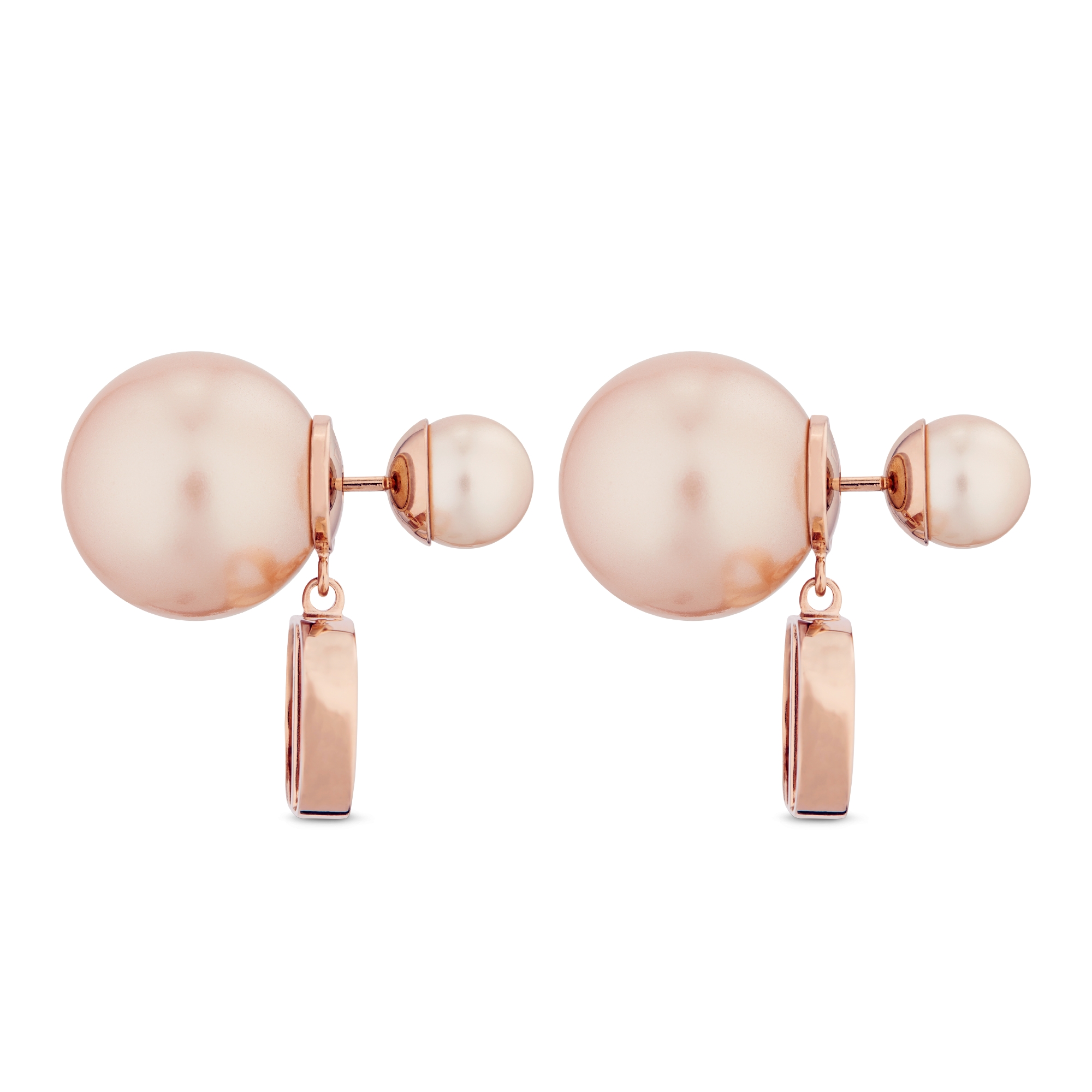 Dior Tribales 耳环 粉色饰面金属和粉色树脂珠饰 E02