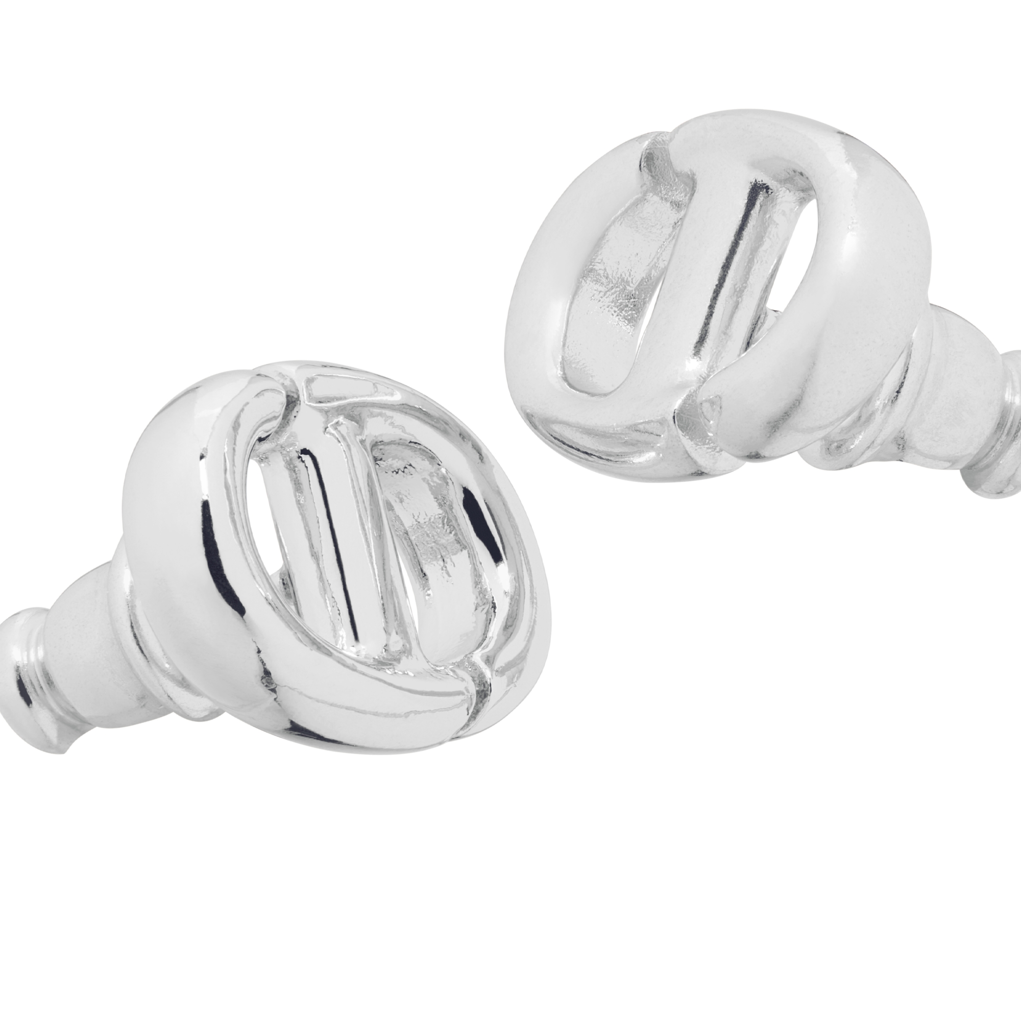 CD Navy 耳钉 银色饰面金属 E09