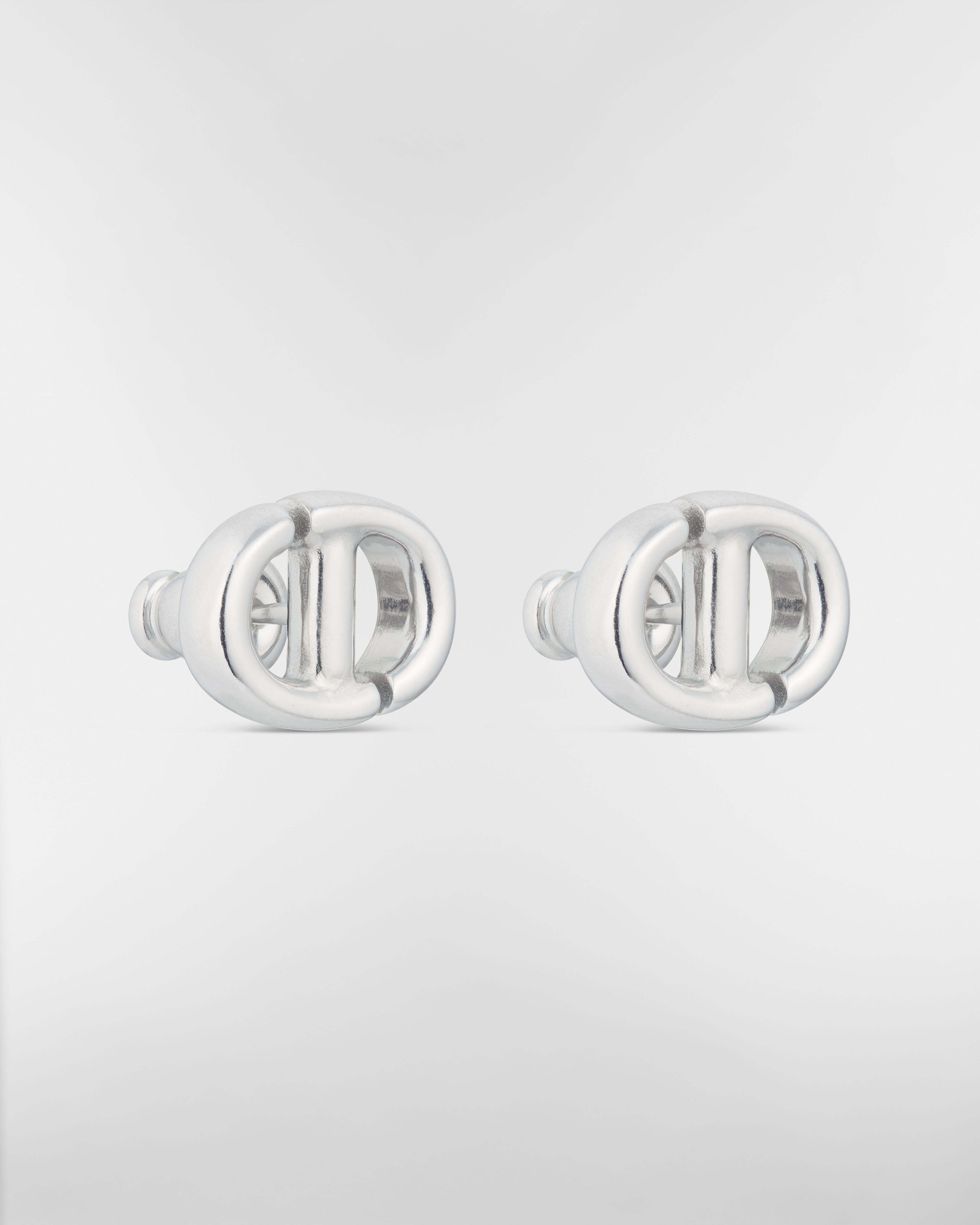 CD Navy 耳钉 银色饰面金属 E03