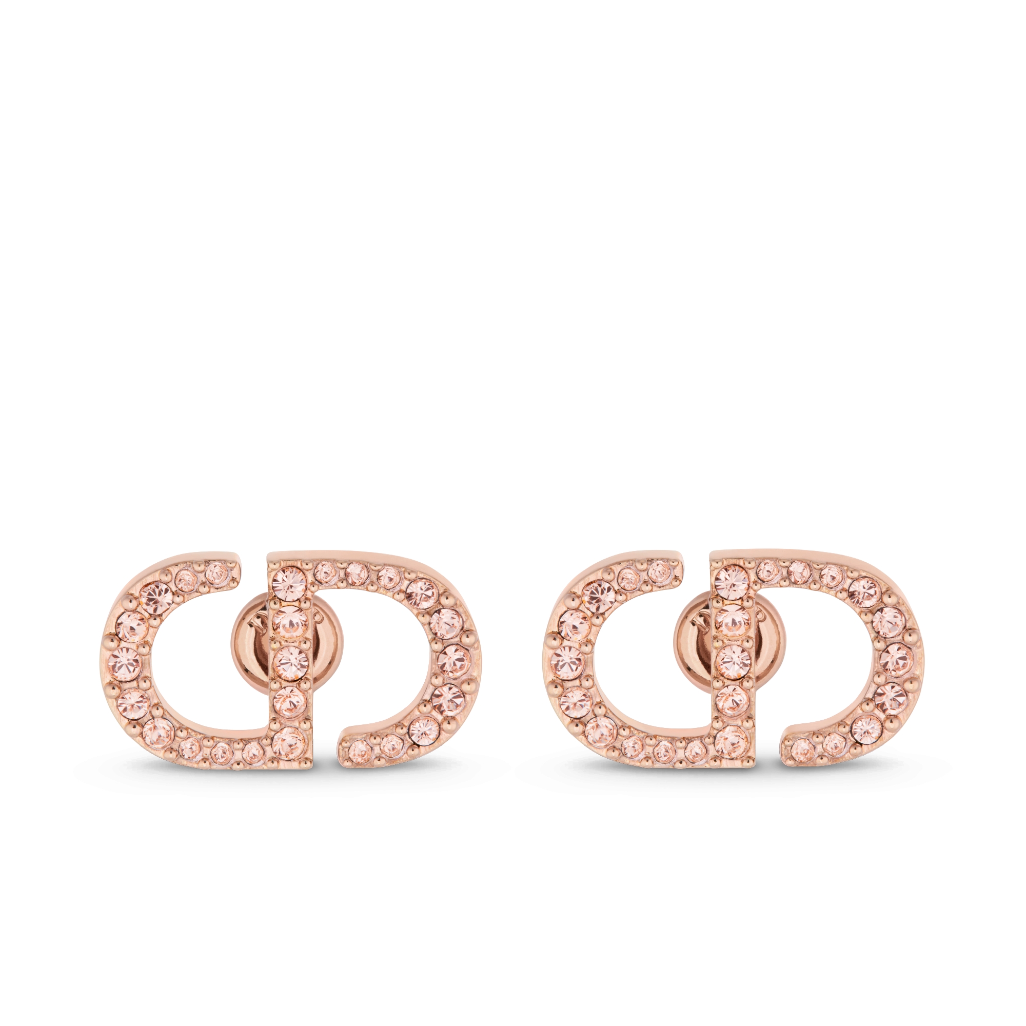 Petit CD 耳钉 粉色饰面金属和粉色仿水晶装饰 E01