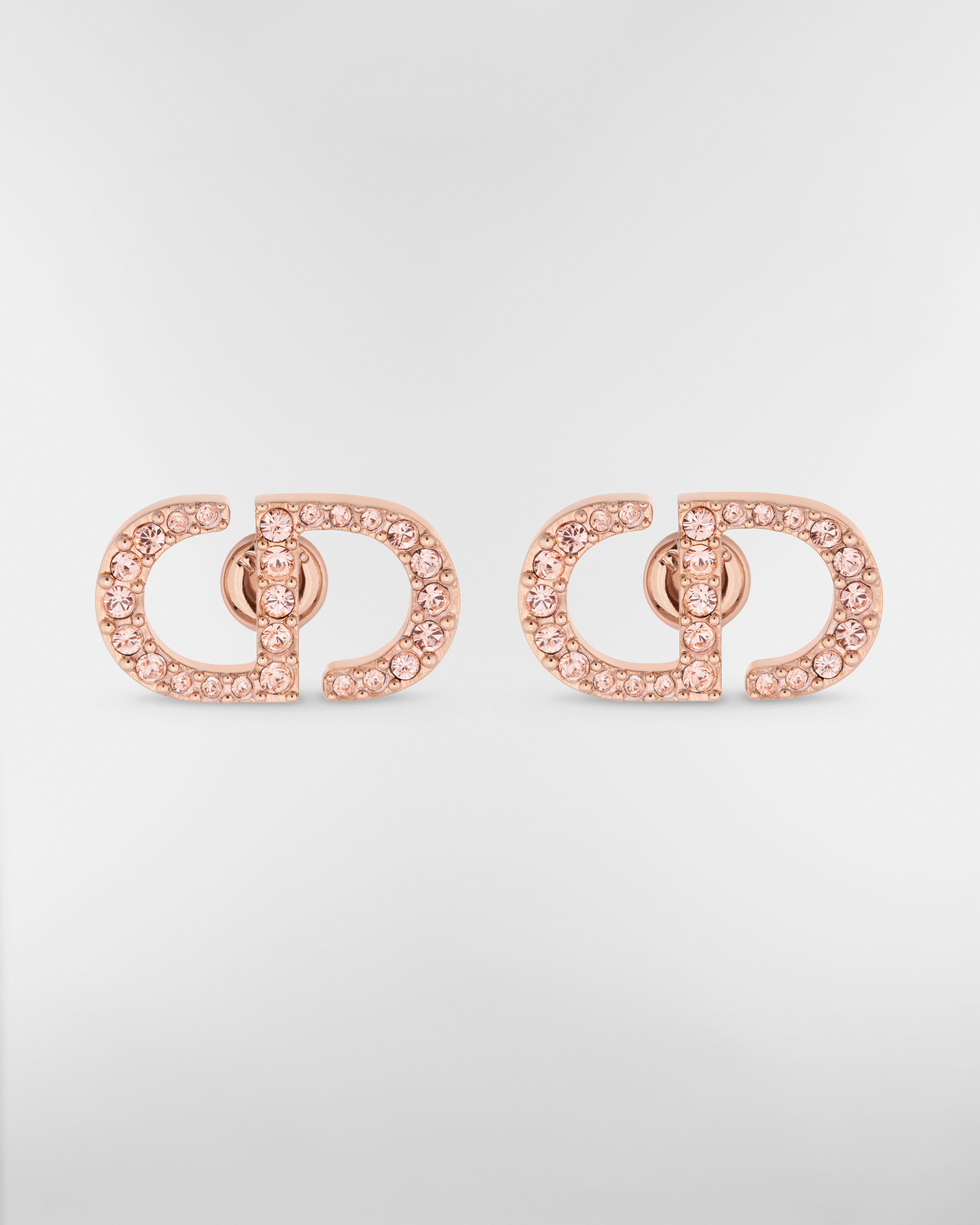 Petit CD 耳钉 粉色饰面金属和粉色仿水晶装饰 E01
