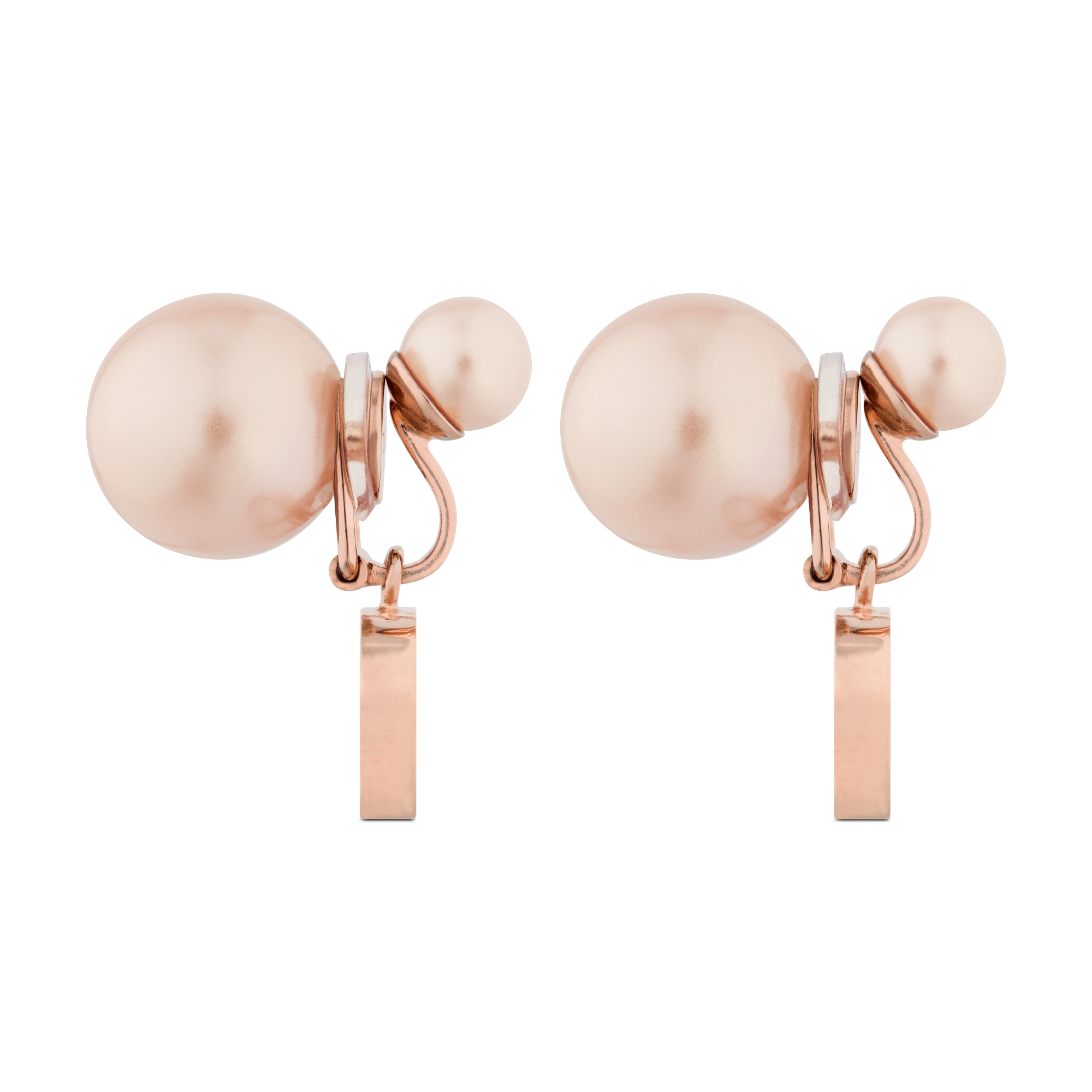 Dior Tribales 夹式耳环 粉色饰面金属和粉色树脂珠饰 E02