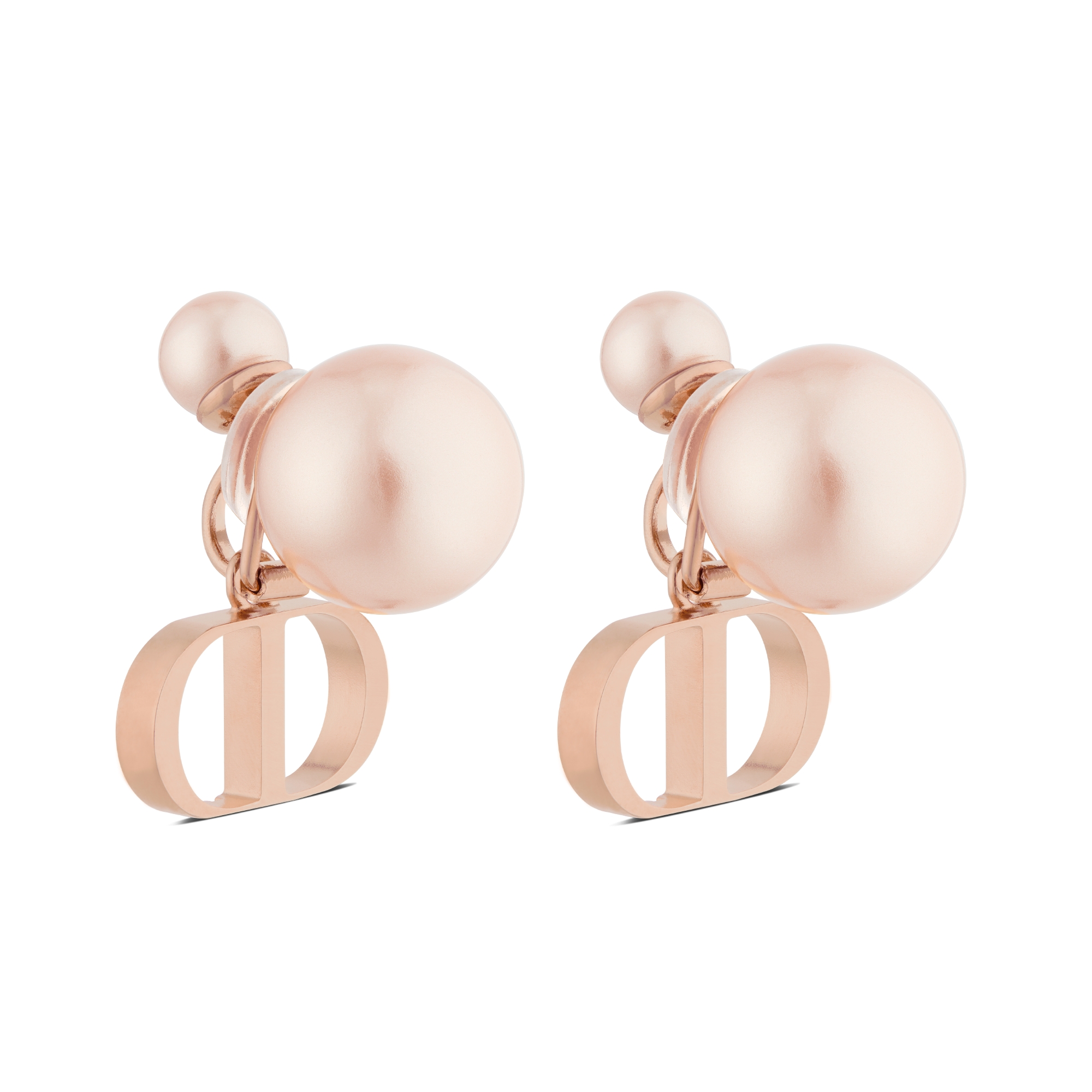 Dior Tribales 夹式耳环 粉色饰面金属和粉色树脂珠饰 E05