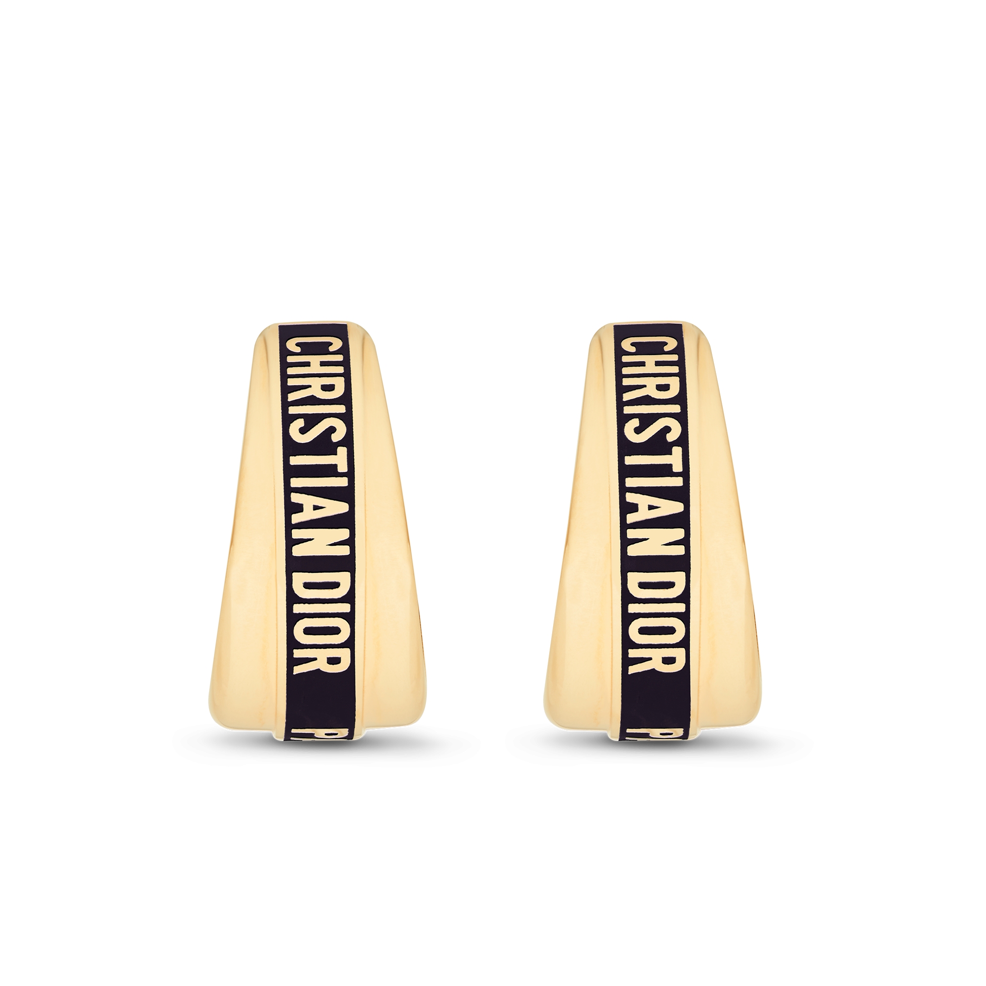 Dior Code 耳环 金色饰面金属和黑色涂漆装饰 E01