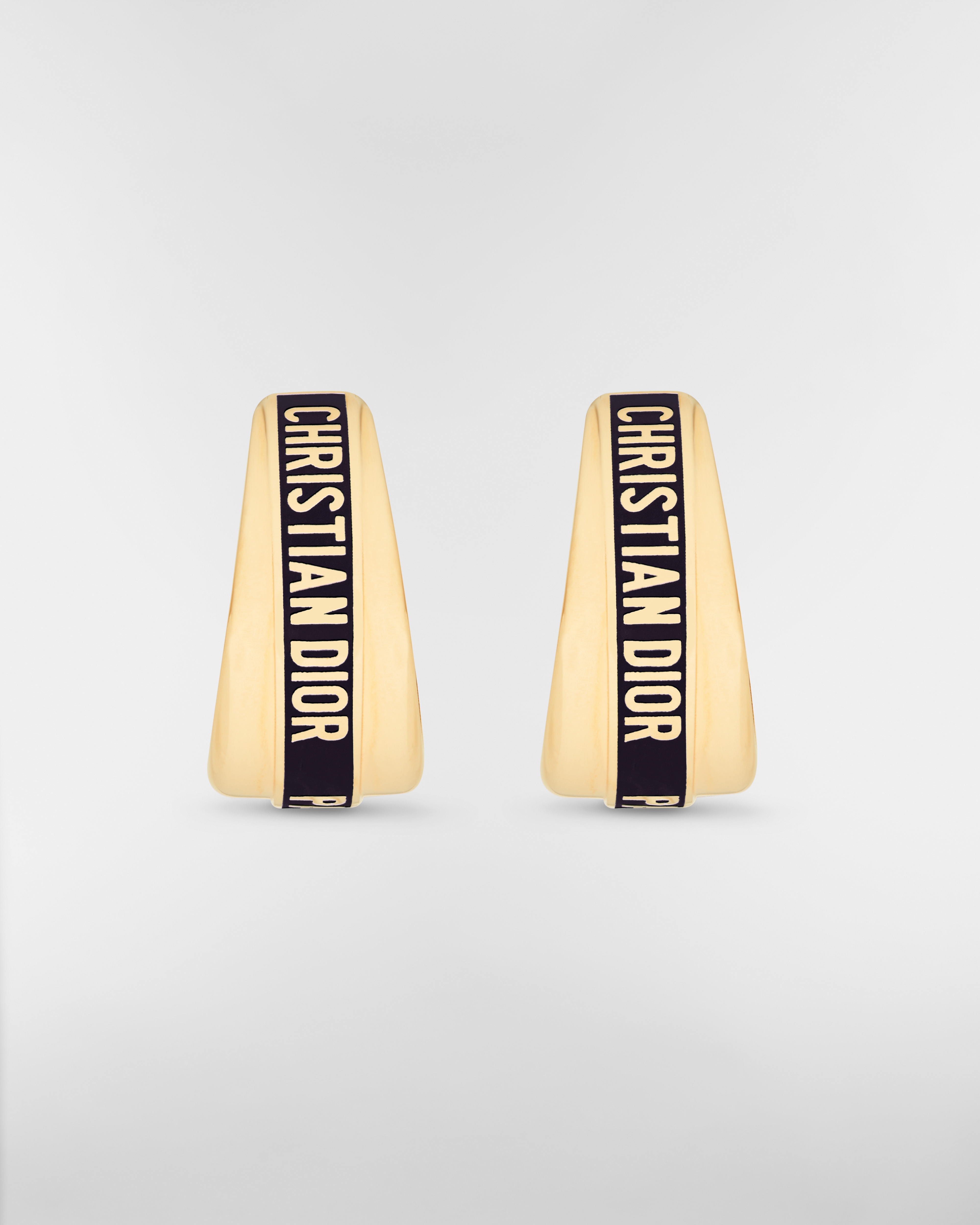 Dior Code 耳环 金色饰面金属和黑色涂漆装饰 E01