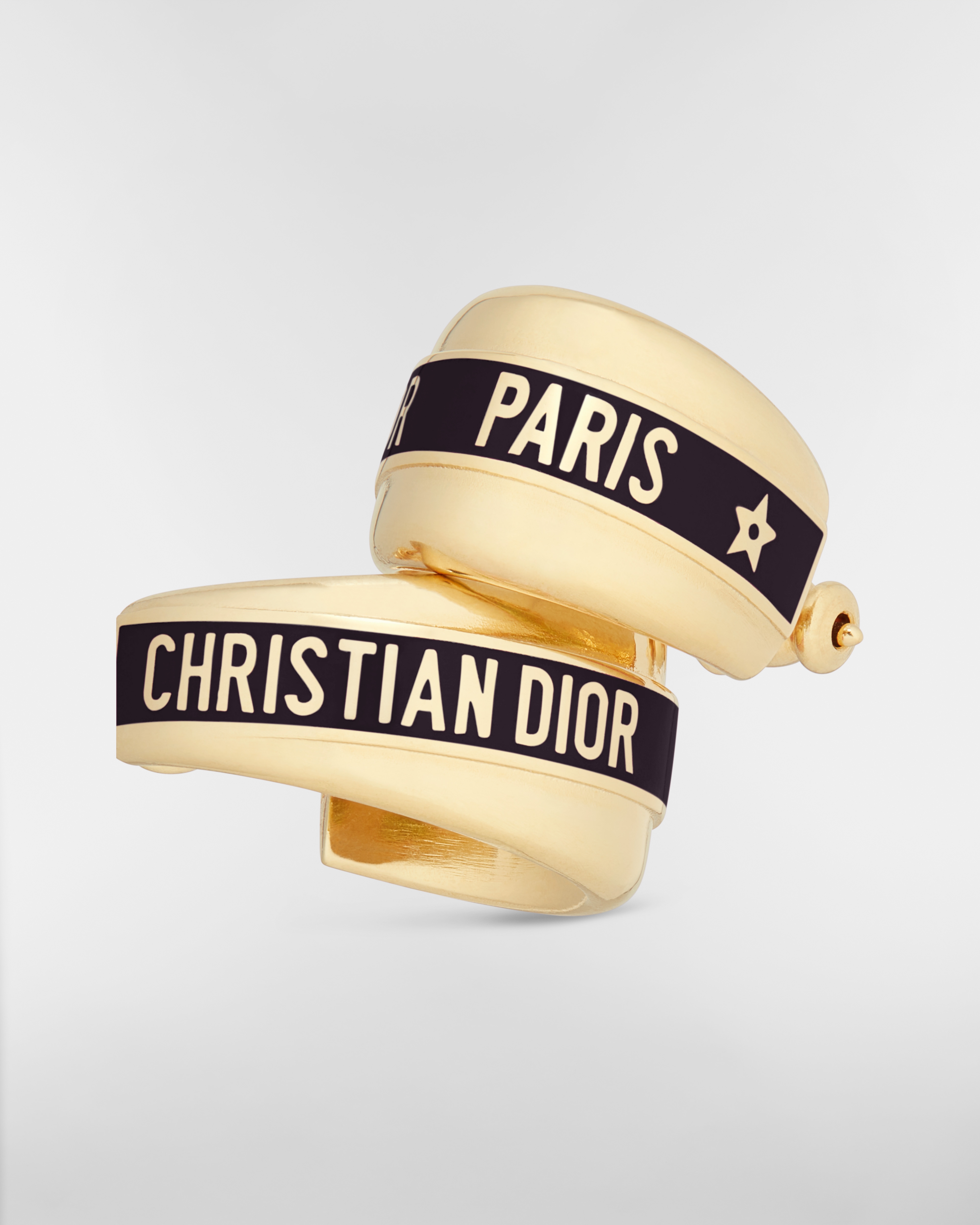 Dior Code 耳环 金色饰面金属和黑色涂漆装饰 E09