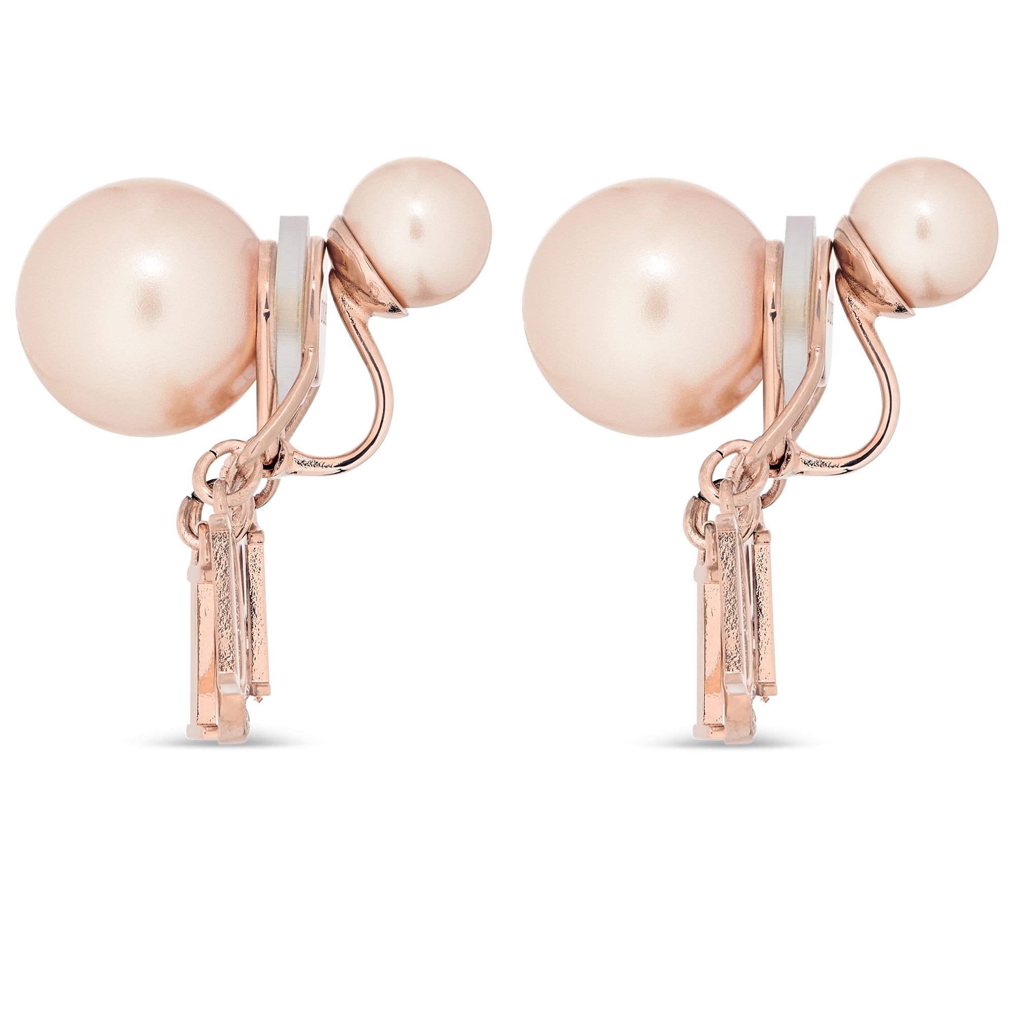 Dior Tribales 夹式耳环 粉色饰面金属，粉色树脂珠饰和粉色仿水晶装饰 E02