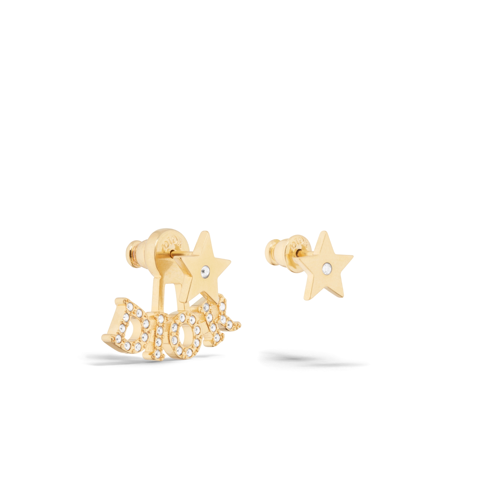 Dio(r)evolution 耳环 金色饰面金属和银色调仿水晶装饰 E03