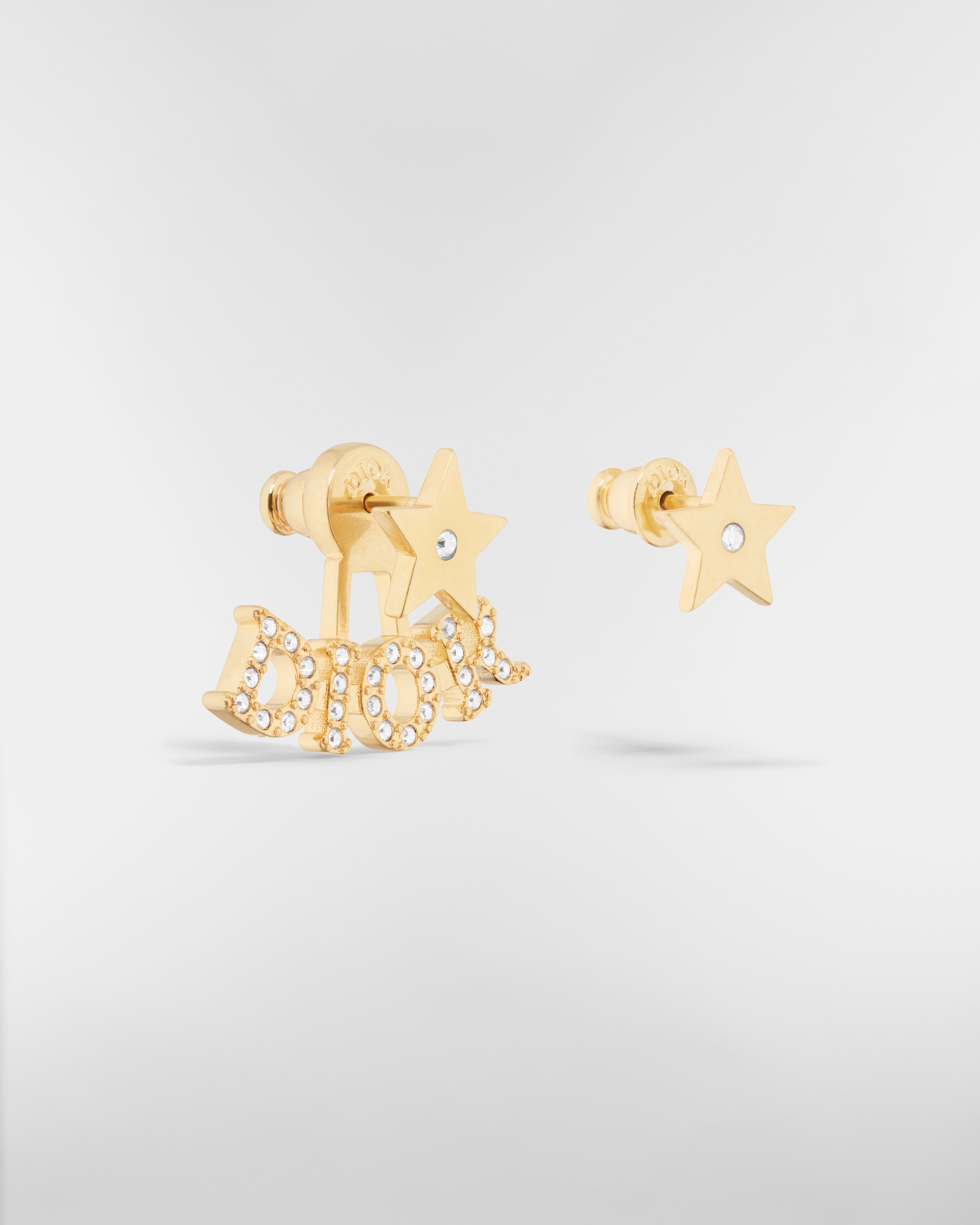 Dio(r)evolution 耳环 金色饰面金属和银色调仿水晶装饰 E03