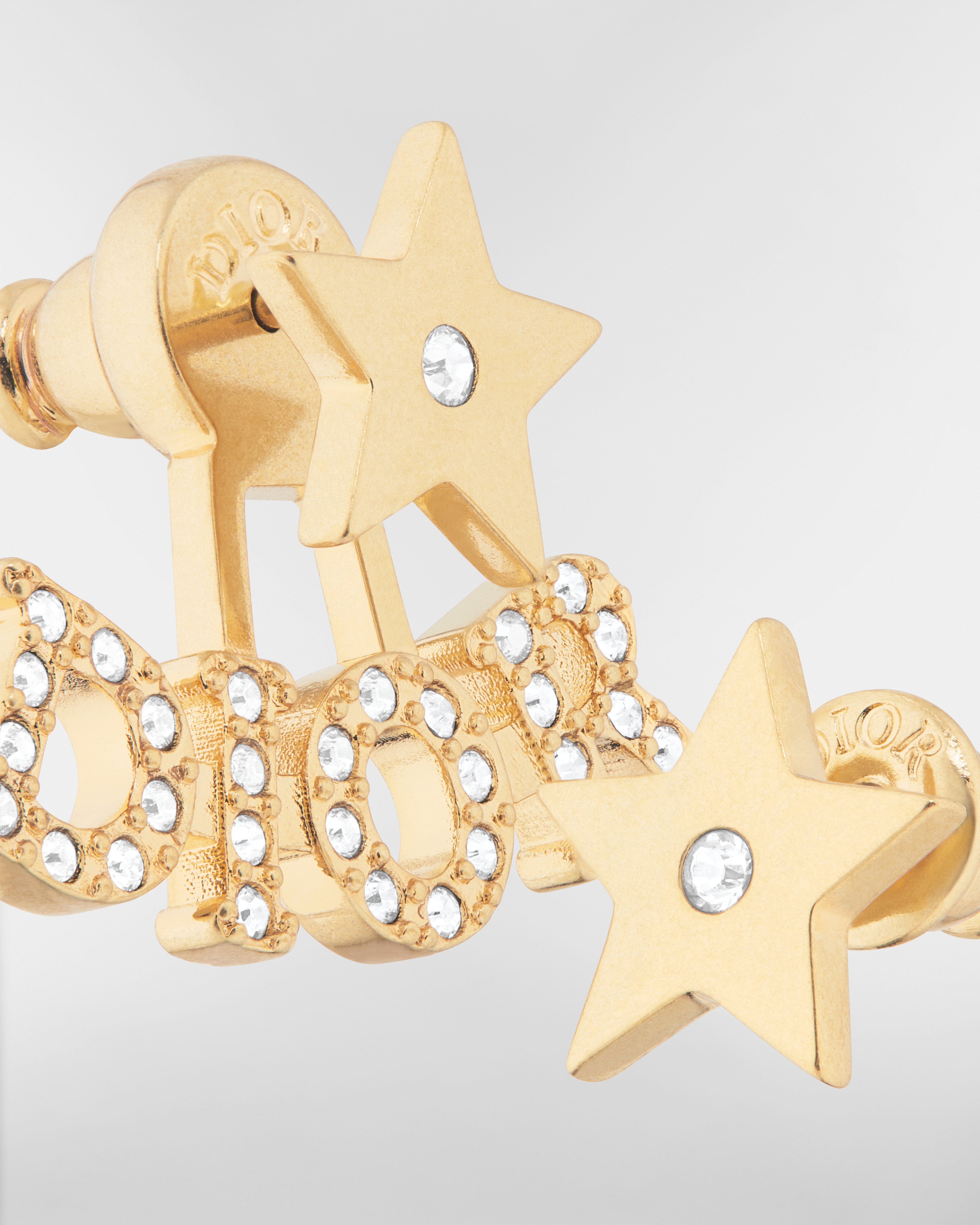 Dio(r)evolution 耳环 金色饰面金属和银色调仿水晶装饰 E09