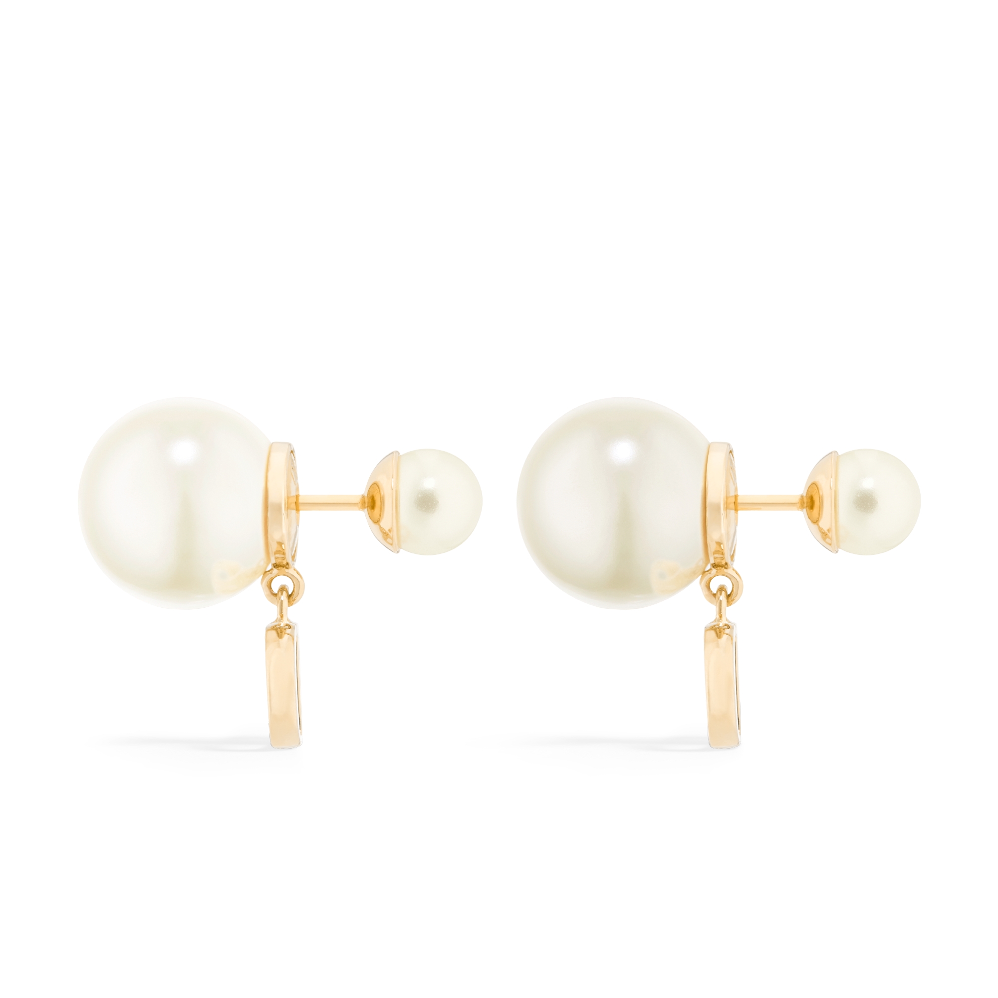 Dior Tribales 耳环 金色饰面金属和白色树脂珠饰 E02