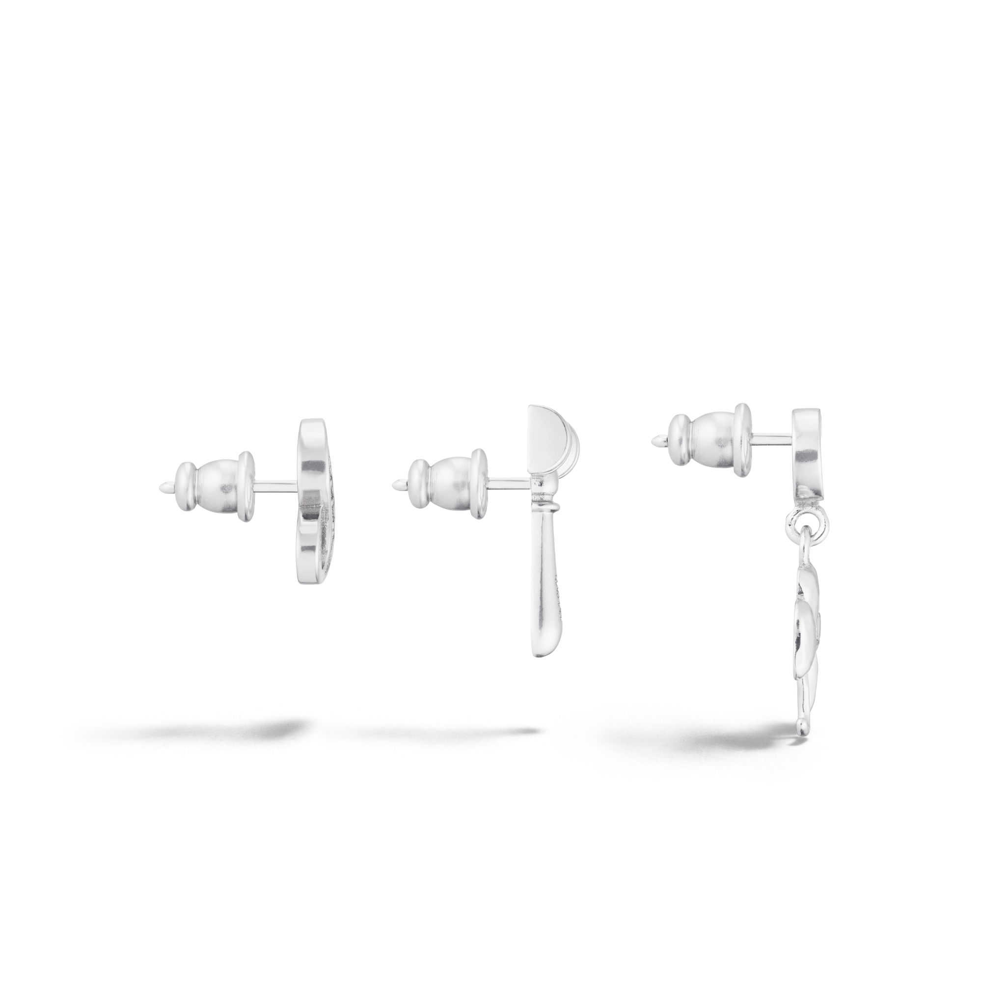 Knock on Wood 耳环套装 银色饰面铜合金和白色晶体装饰 E02