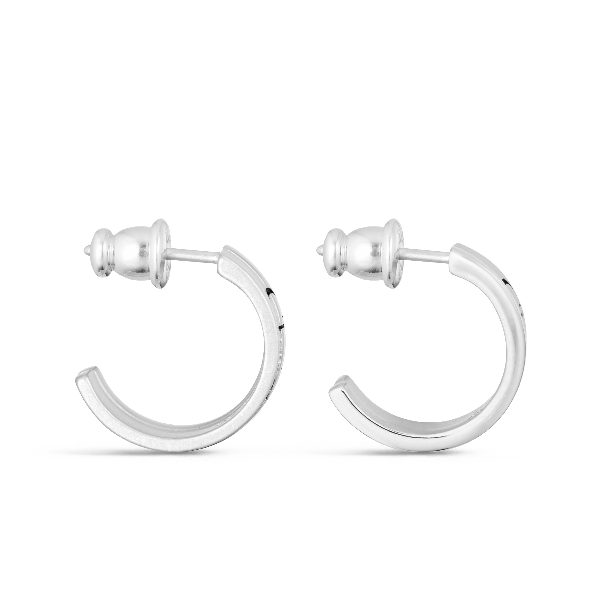 Christian Dior Couture Cut 系列耳环 银质和黑色人工树脂 E02