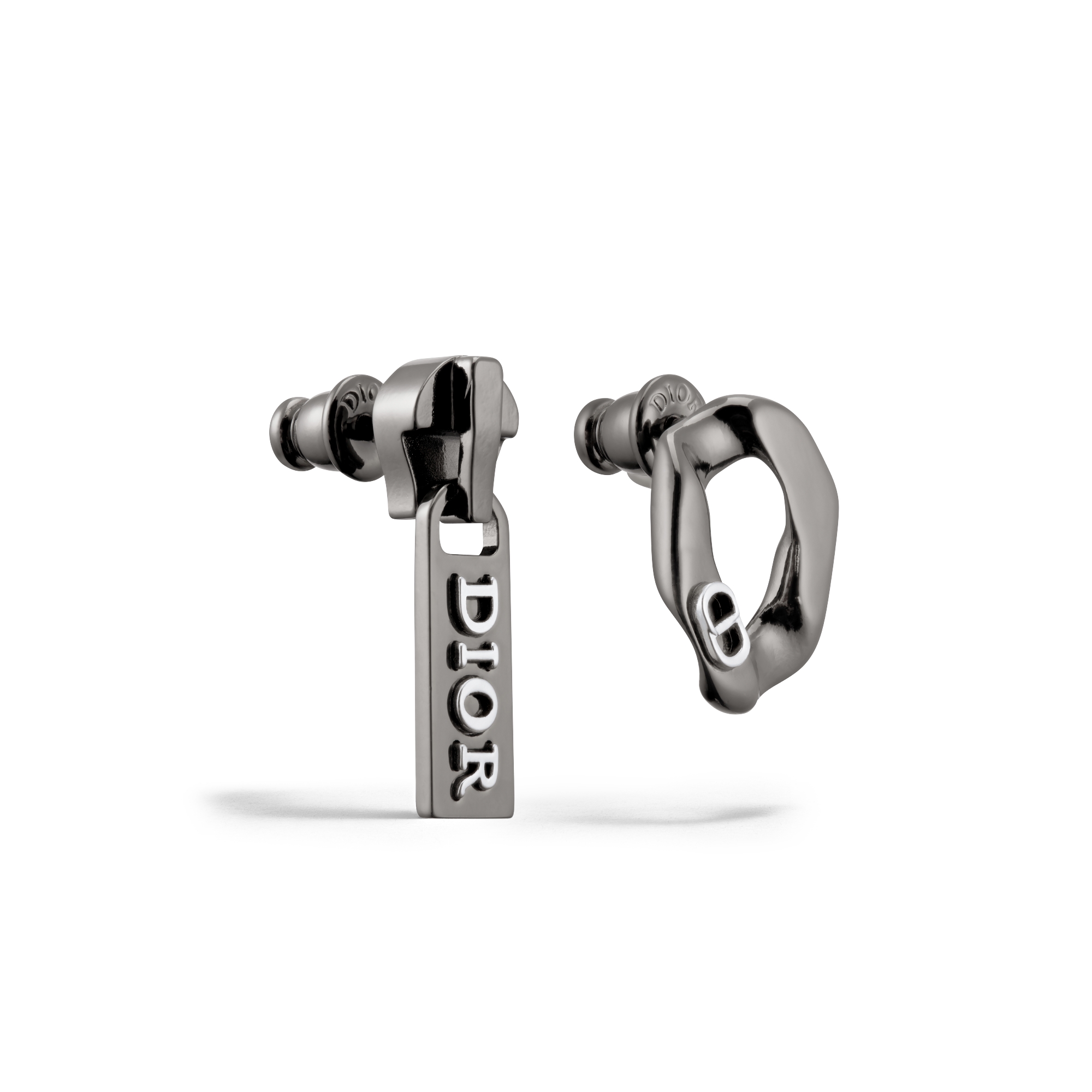 Dior Contrast 耳环 金属覆层和银色饰面铜合金 E03