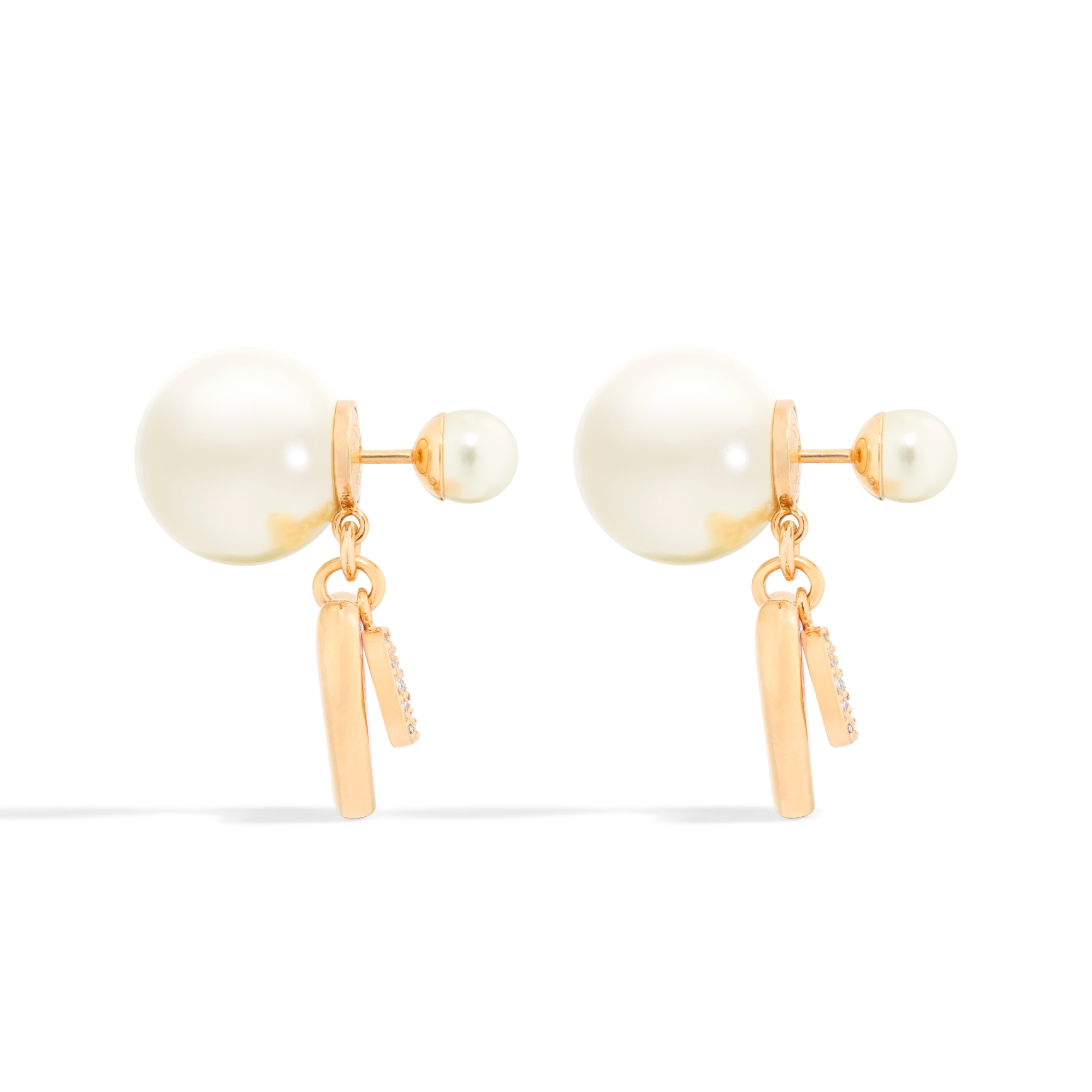 Dioramour Dior Tribales 耳环 金色饰面金属、白色树脂珠饰、银色调晶体和马卡龙粉色涂漆装饰 E02