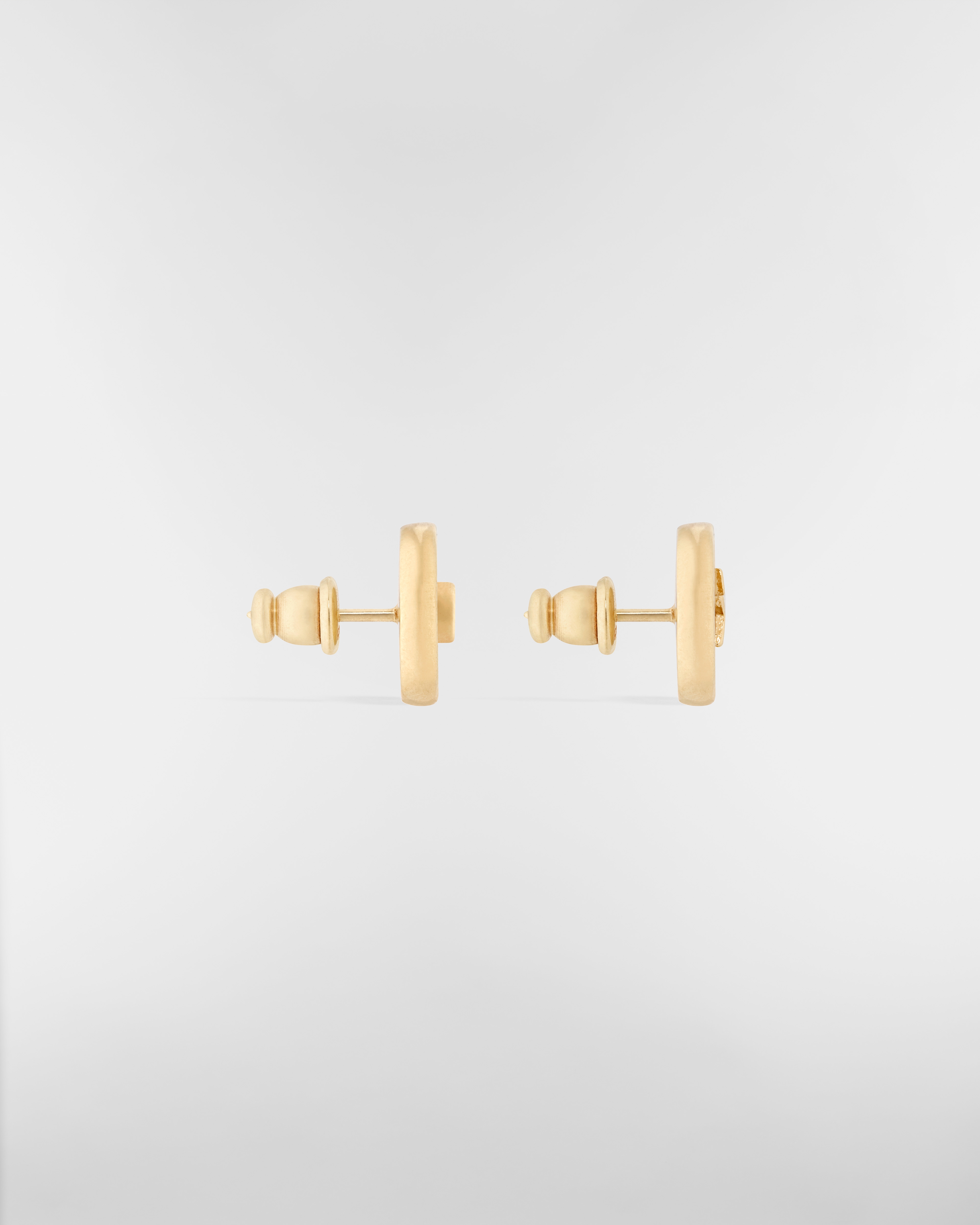 D-Luck 耳钉 金色饰面金属和白色珍珠母贝装饰 E02