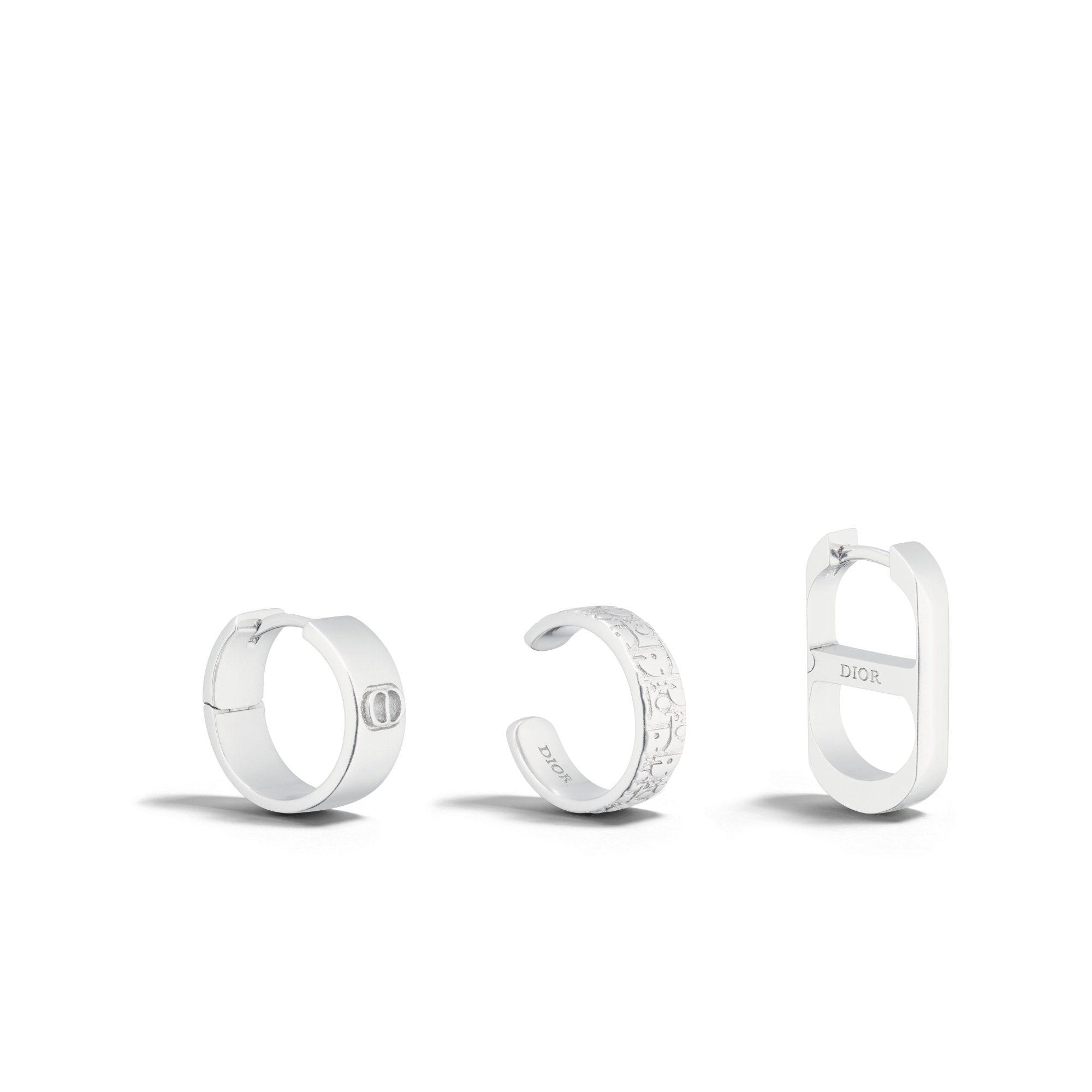 Dior Oblique 耳环套装 银色饰面黄铜 E03