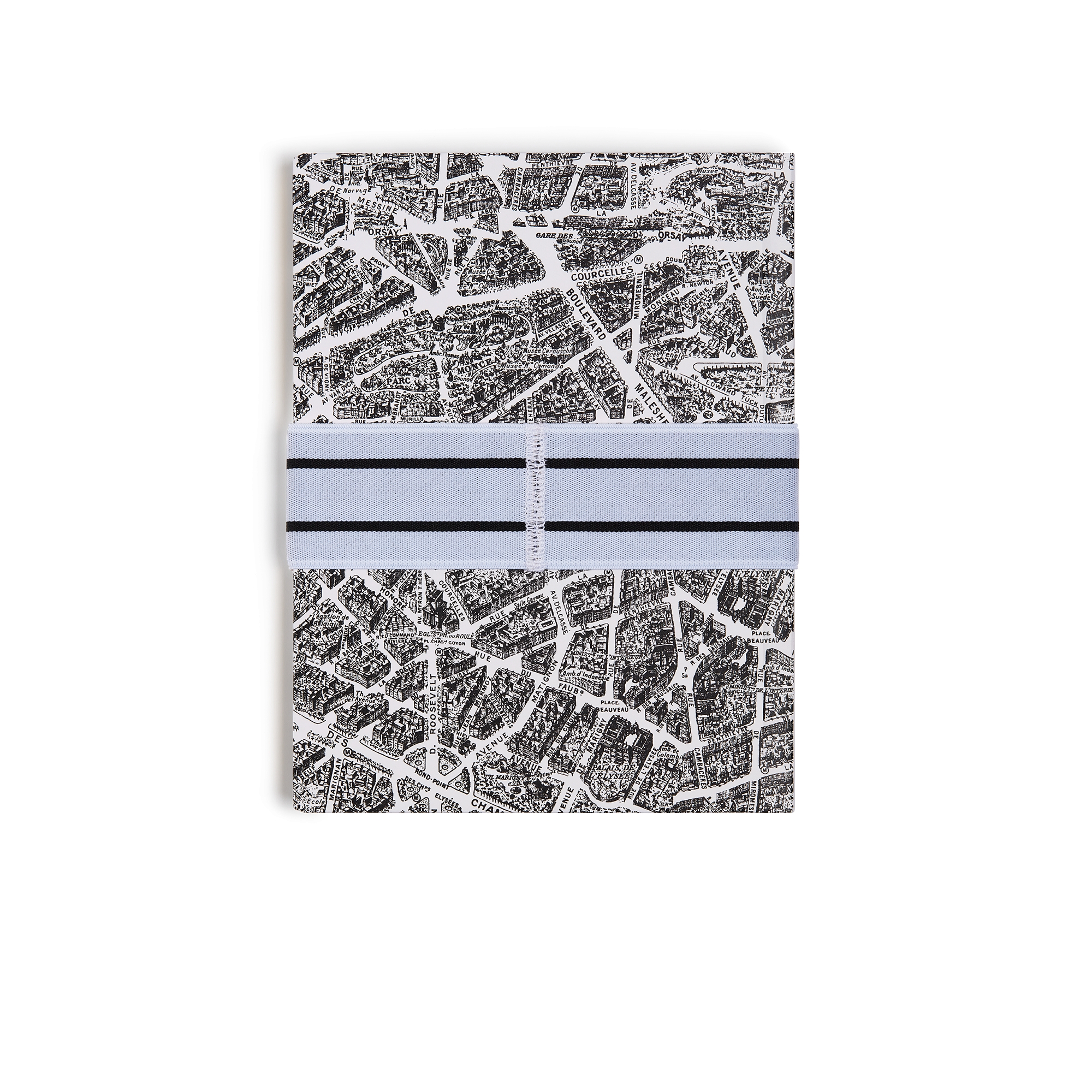 笔记本两件套 白色和黑色 Plan de Paris 图案 E08