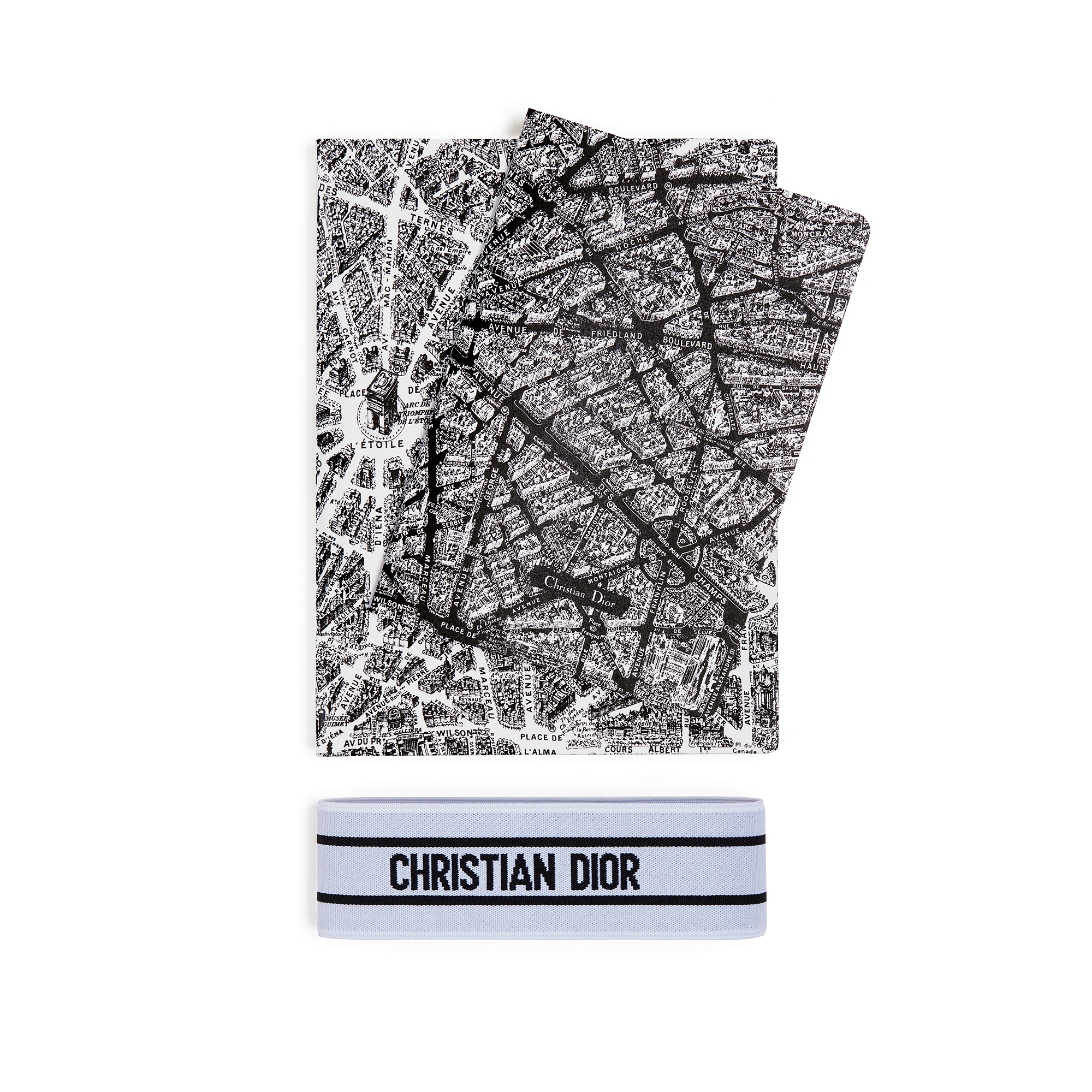 笔记本两件套 白色和黑色 Plan de Paris 图案 E11